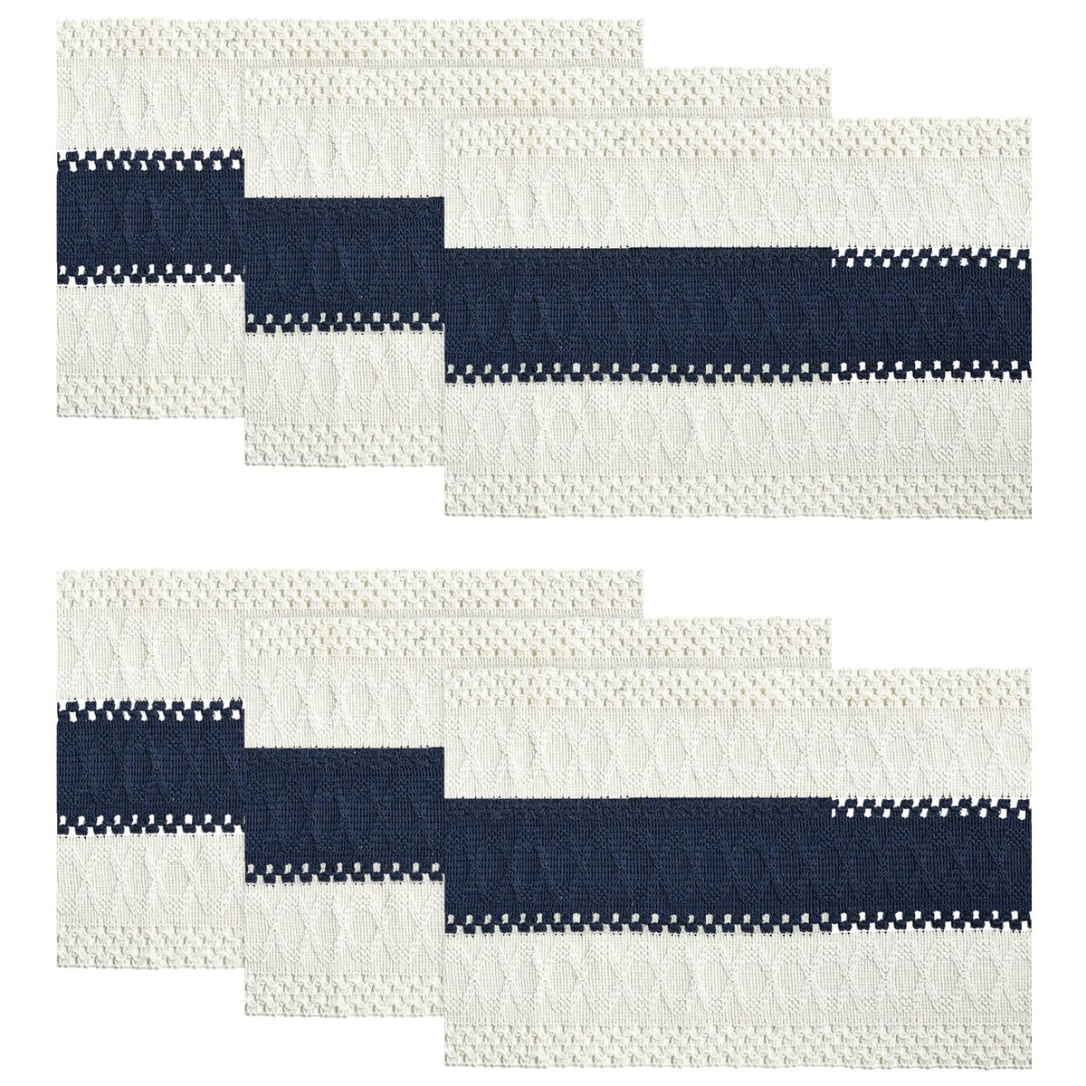 Artoid Mode Dark Blue Rustic Farmhouse Placemats Set of 4-12x18 Inch