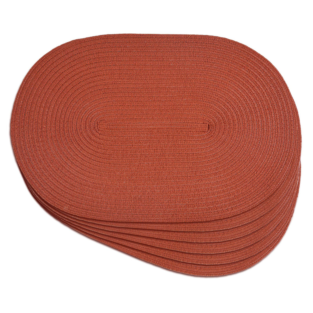 Placemats Set of 6, Woven Oval Braided Dining Table Mats(Brown)