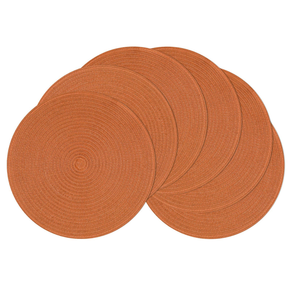 SHACOS Round Braided Placemats Set of 4 Washable Place Mats for Dining Tables 15 inch Non Slip Kitchen Table Mats (Beige, 4)