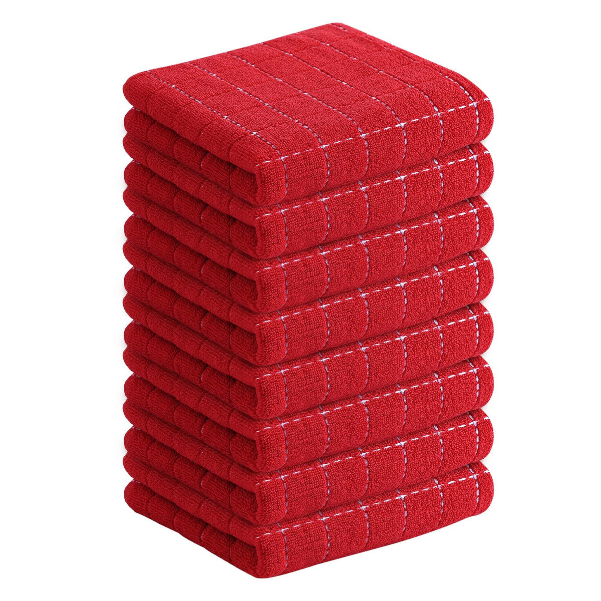Homaxy 100% Cotton Terry Kitchen Towels, 4 Pack, Black