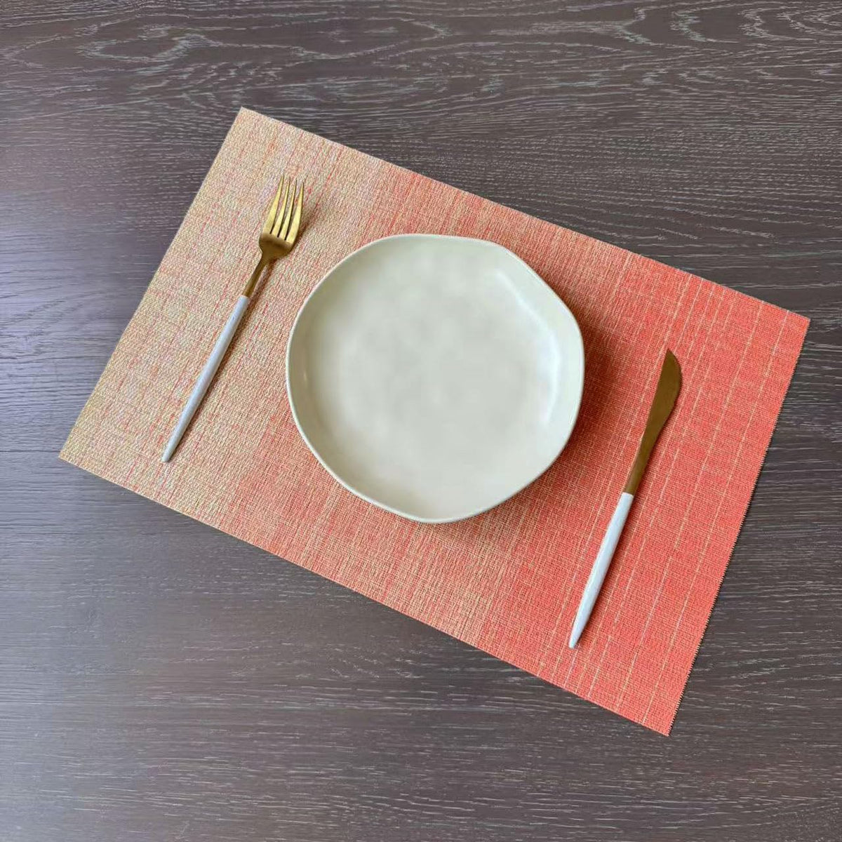 Zupro Pink Placemats Set of 4 Woven PVC 18"x12" for Indoor Outdoor Usage