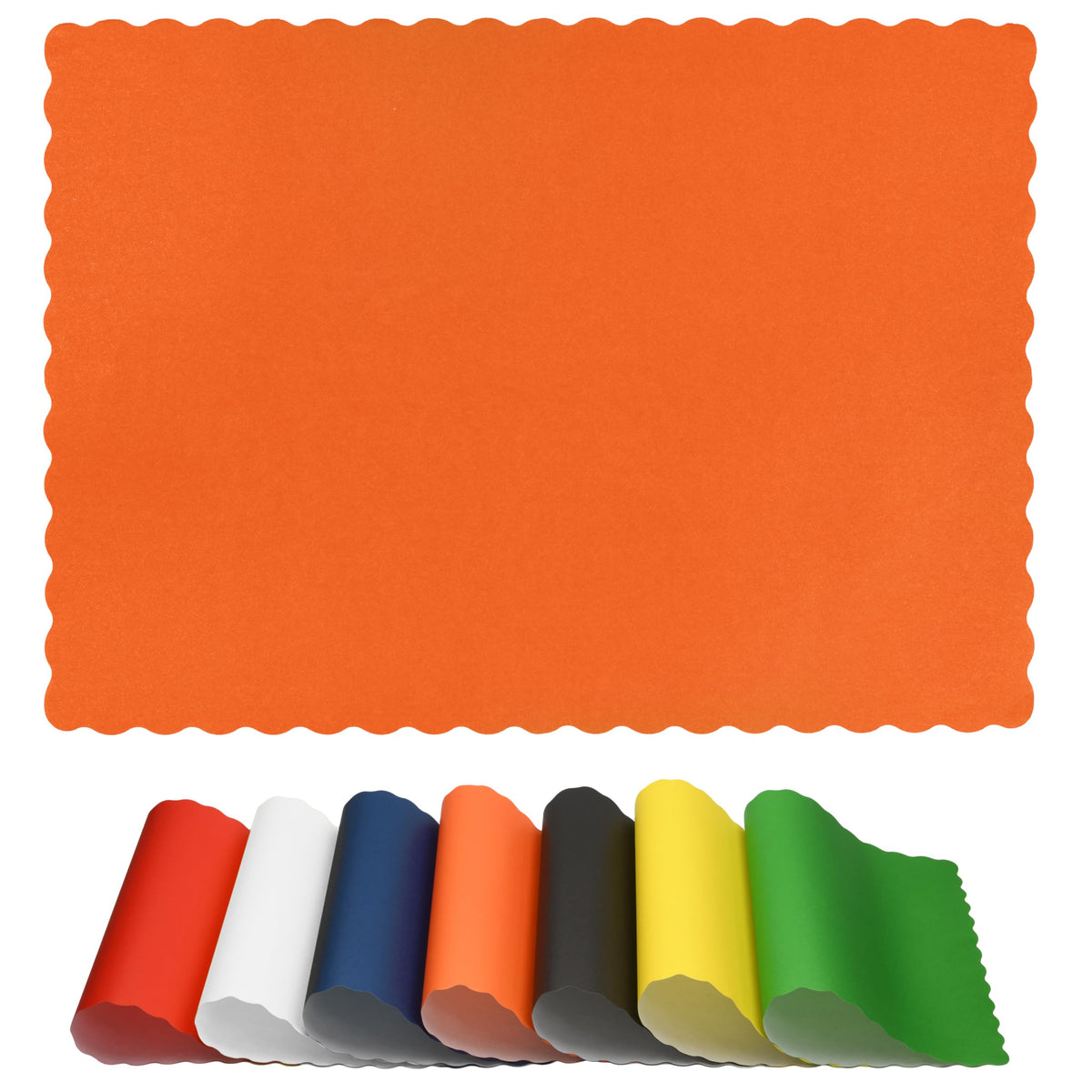 Disposable Paper Placemats – Premium, 50 Pack of White Scalloped Edge Placemats, Perfect Size 10x 14