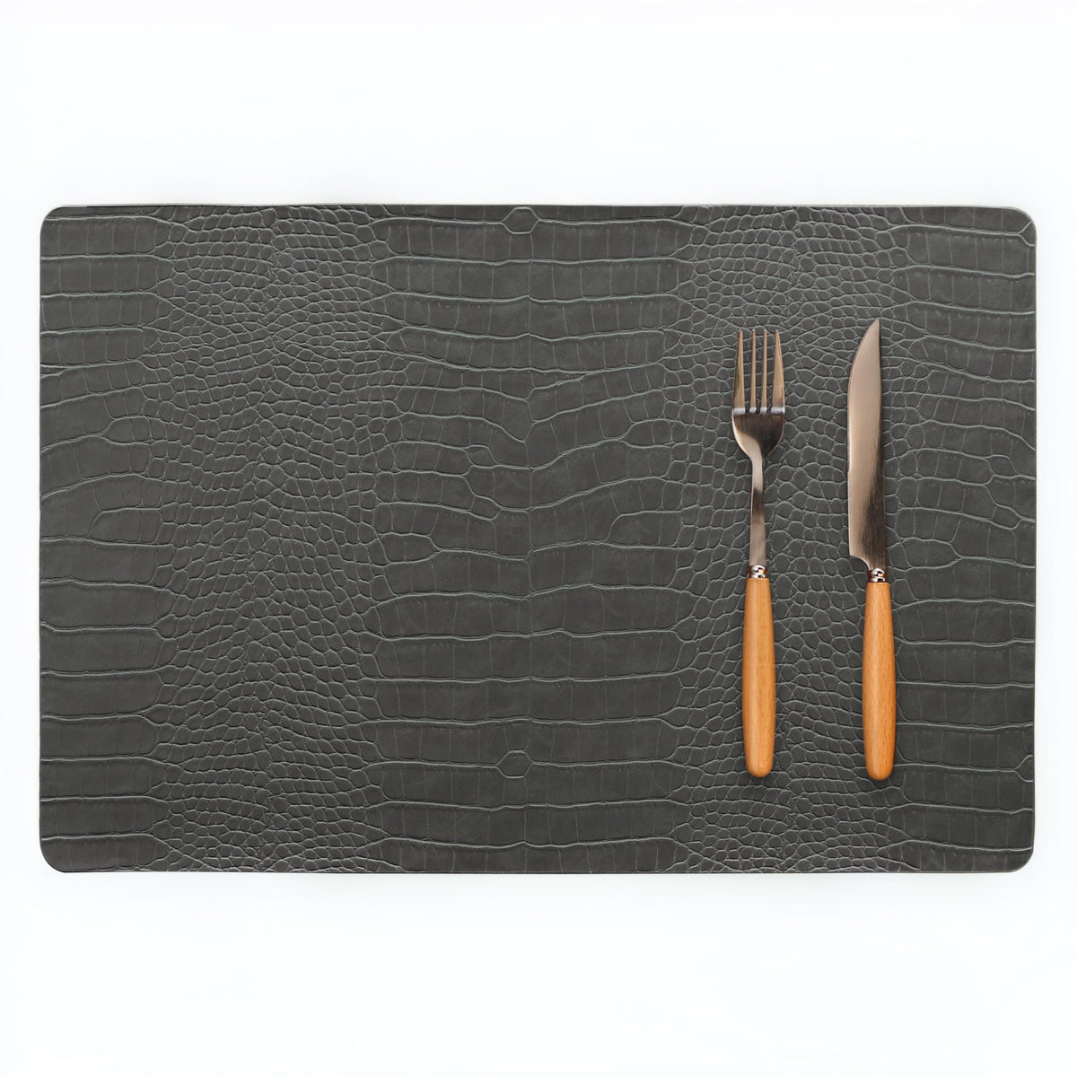 Set of 4 Faux Leather Placemats, PU Table Mats, Waterproof, Stain Resistant, Heat Resistant, Easy to Clean for Kitchen Dining Table,Conference Table