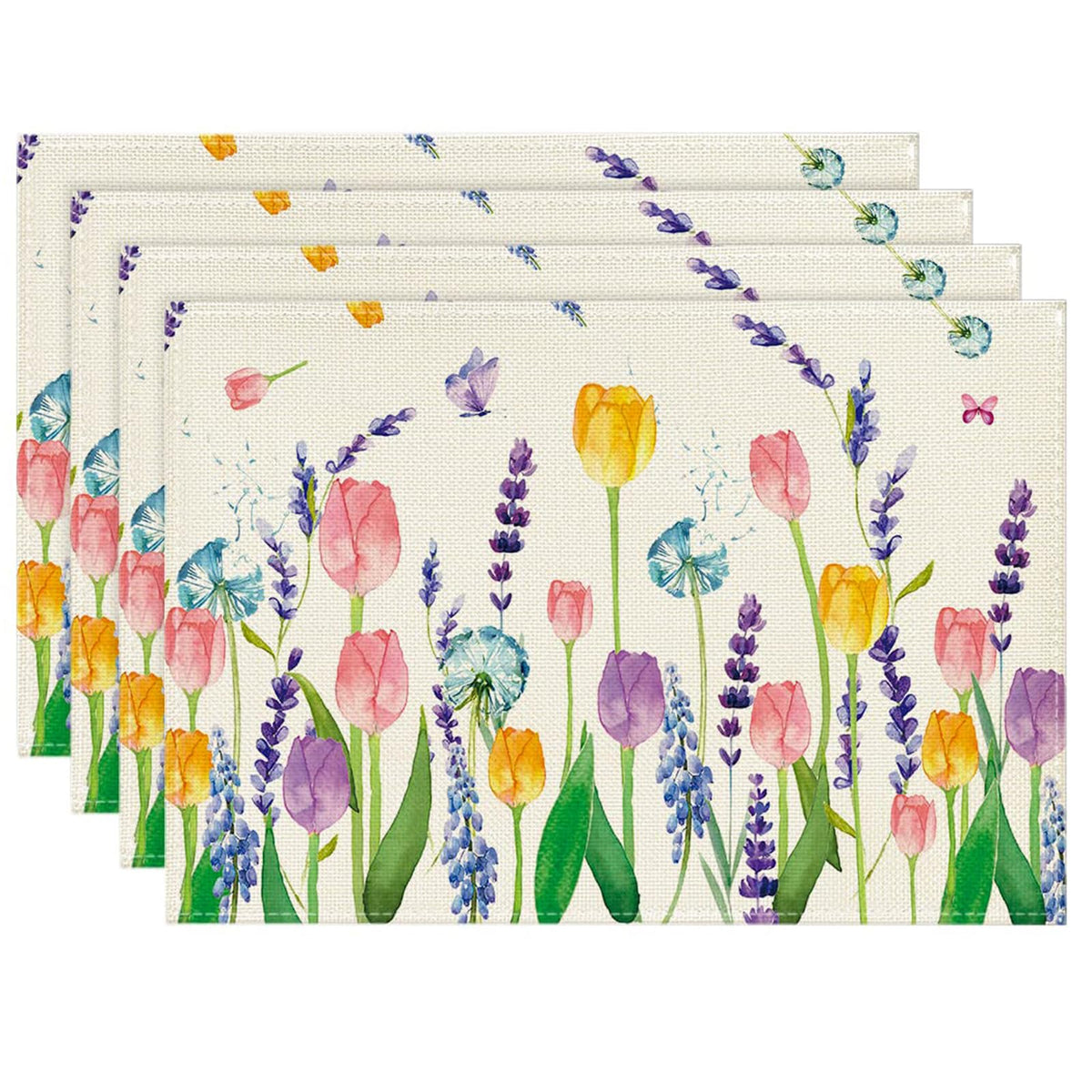 Niviy Placemats, Placemats Set of 4 Washable Place Mats, Green 12" x 18"