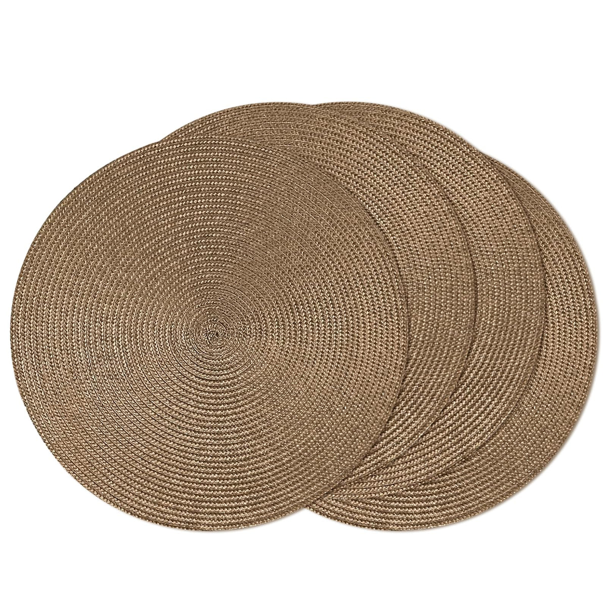 AHHFSMEI Round Placemats Set of 6 Heat Resistant Washable Non-Slip Woven Braided Table Mats for Dining Table Kitchen & Home Decor (Black)