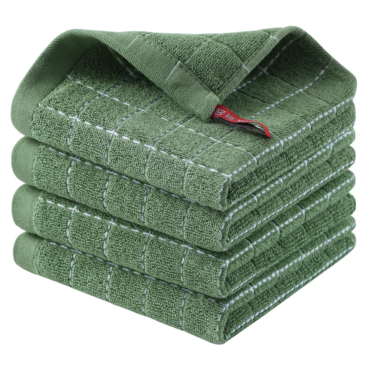 Homaxy 100% Cotton Terry Kitchen Towels, 2 Pack, Black