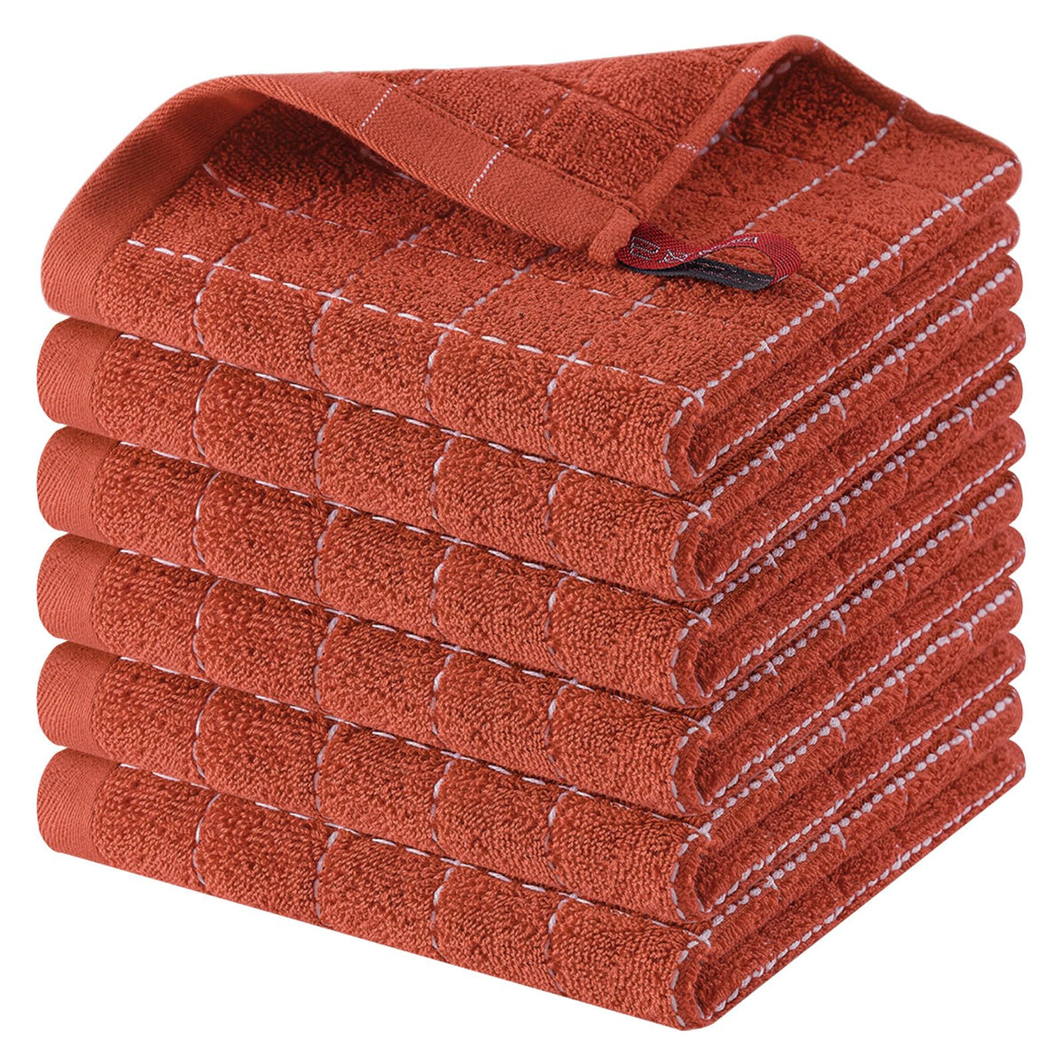 Homaxy 100% Cotton Terry Kitchen Towels, 4 Pack, Black