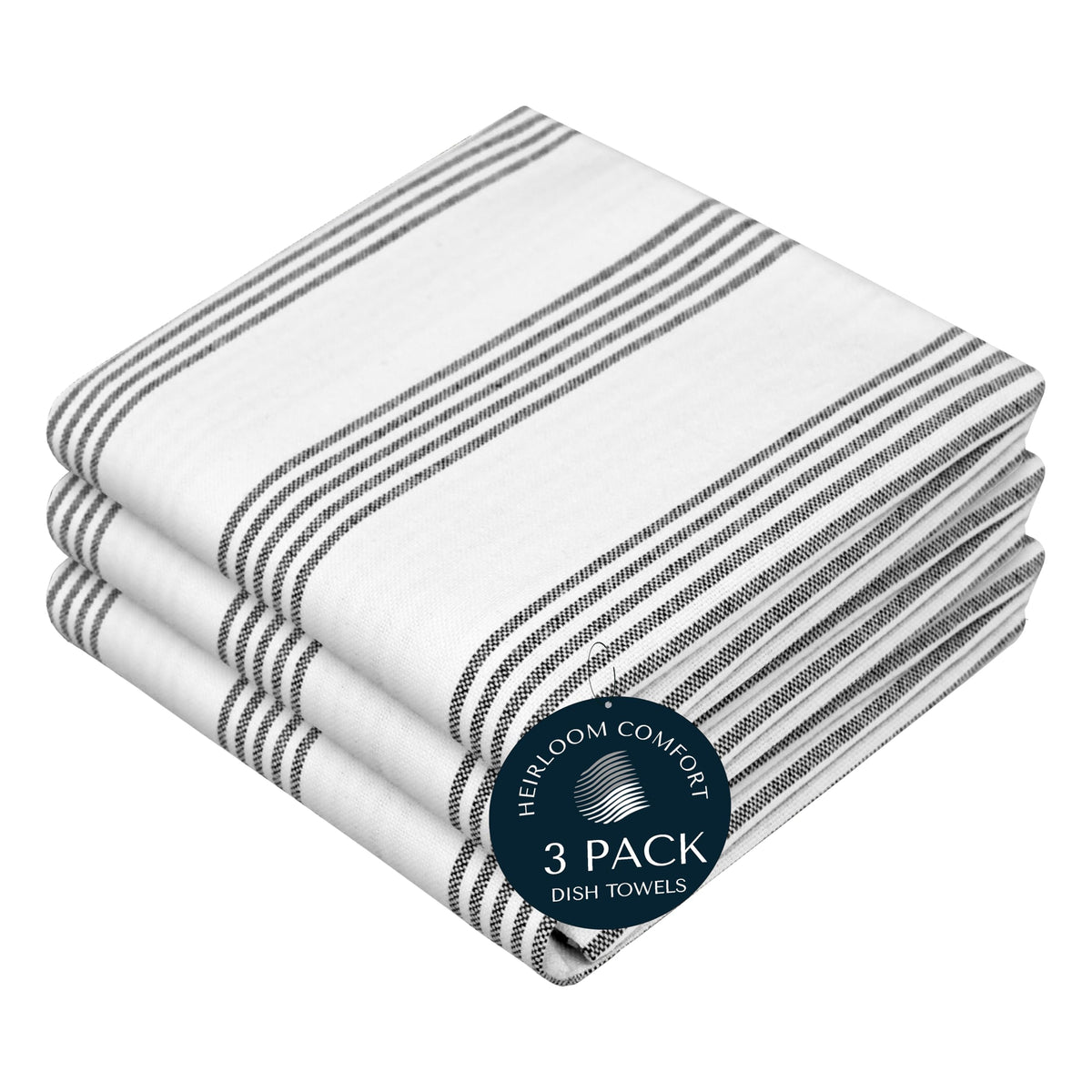 Rust Stripe Dish Towels, 5 Pack, 100% Cotton, Super Absorbent and Quick Dry, Multi Pin Striped Kitchen Towel Set, Durable Wash Cloths for Kitchen Use, Cleaning & Drying Dishes