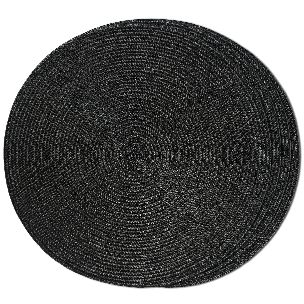 FunWheat Round Braided Placemats Set of 6 Table Mats for Dining Tables Woven Washable Non-Slip Place mats 15 in(Blue, 6pcs)
