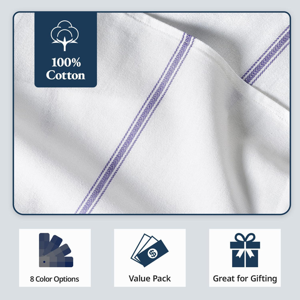 LANE LINEN Kitchen Hand Towels 100% Cotton Absorbent Lint-Free 12 Pack