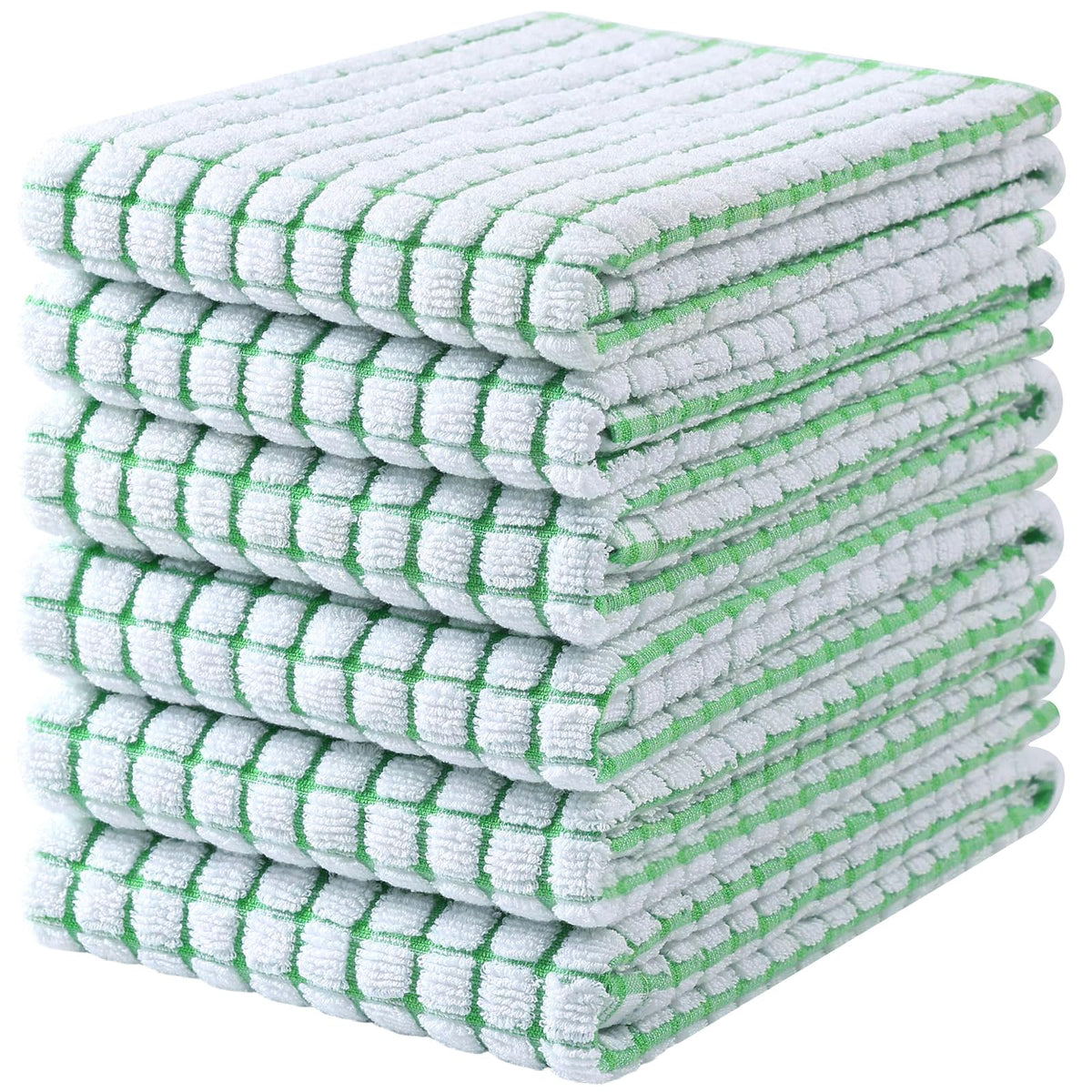 Mordimy Cotton 6 Pack Terry Kitchen Towels, 16 x 25 Inches