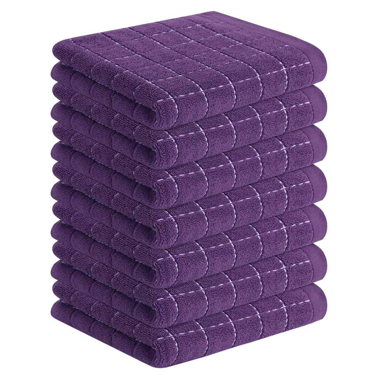 Homaxy 100% Cotton Terry Kitchen Towels, 2 Pack, Black