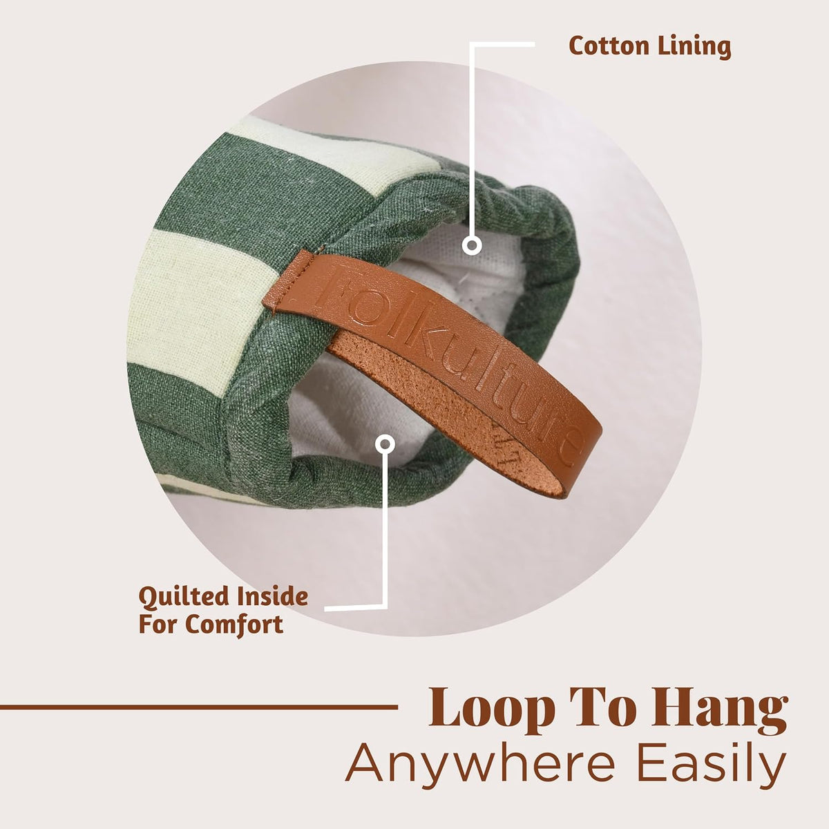 Folkulture Oven Mitts, Heat Resistant, Matcha Green, Set of 2 - (5.75"x9")