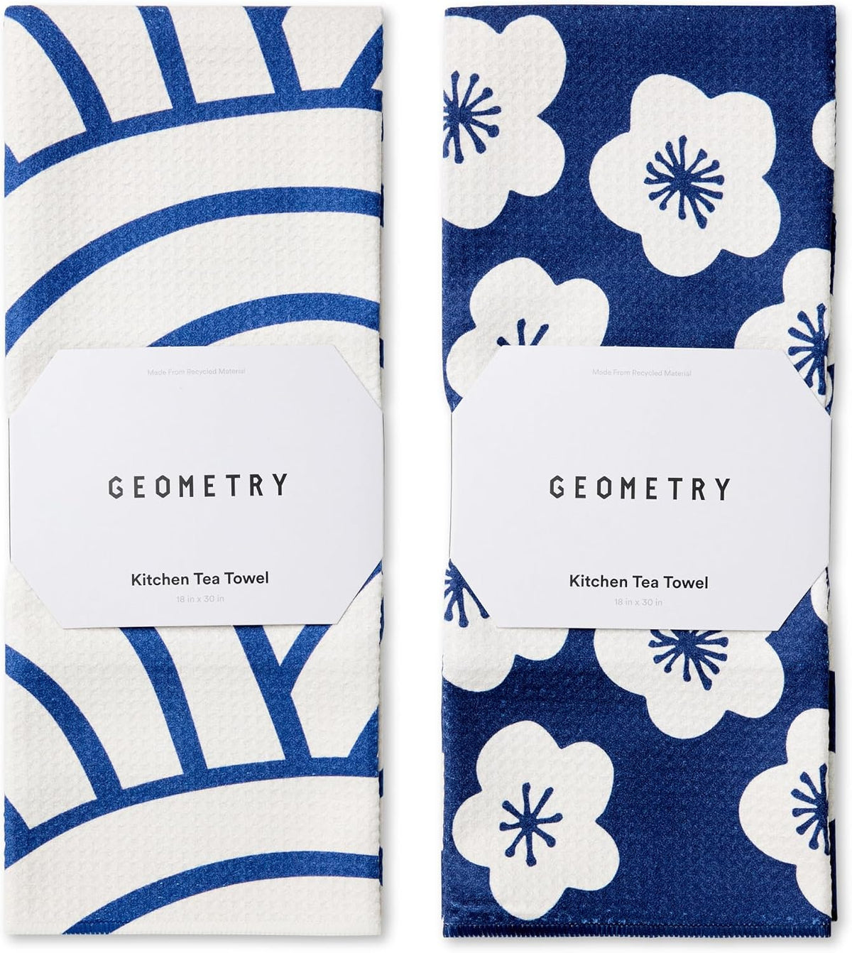 GEOMETRY Kitchen Tea Towels - Quick Dry Microfiber Dish Towels for Kitchen Every Bloom, 18" x 30" 2 Pack