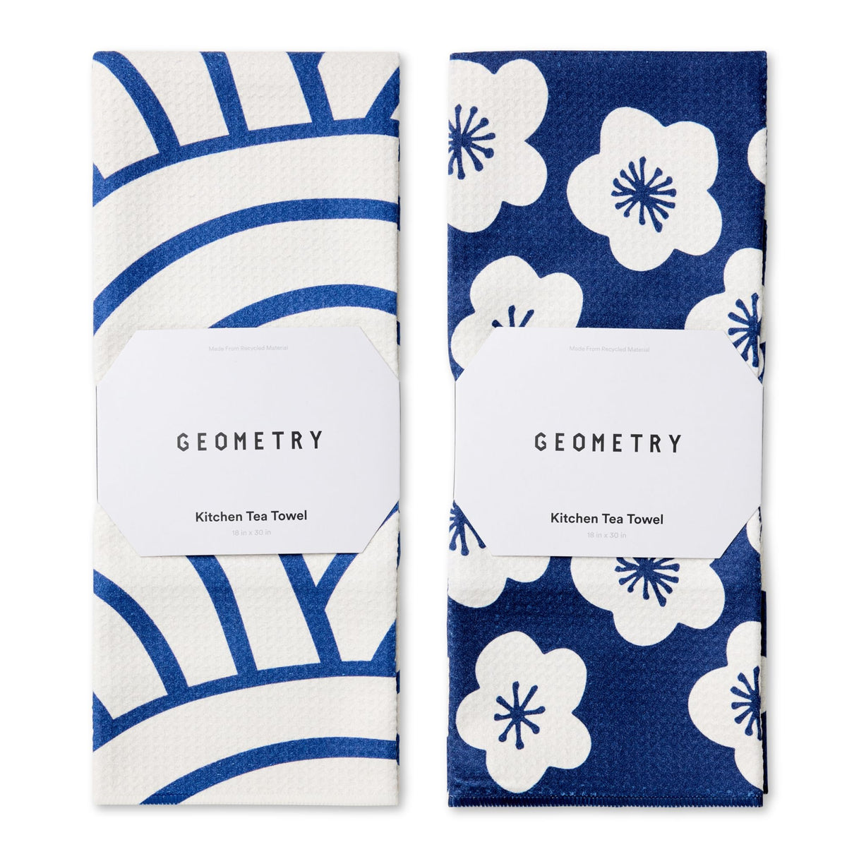 GEOMETRY Kitchen Tea Towels - Quick Dry Microfiber Dish Towels for Kitchen Every Bloom, 18" x 30" 2 Pack
