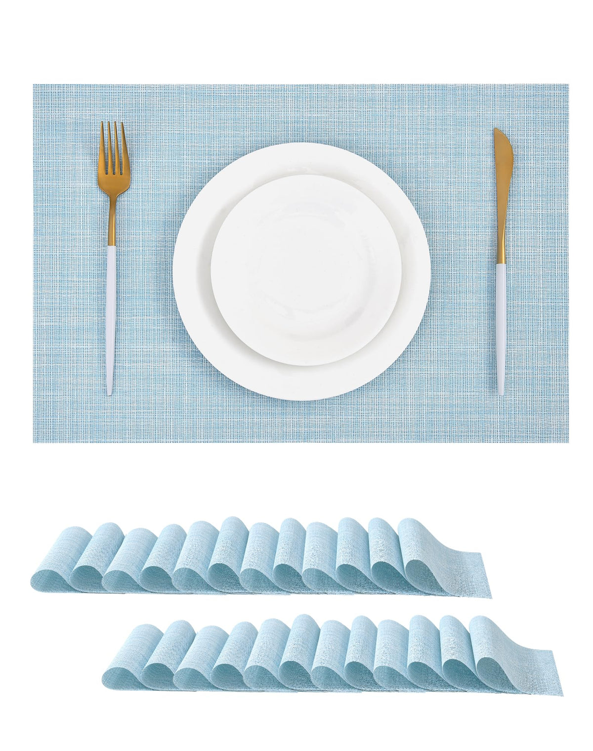 Beige White Placemats Set of 4 - Heat Resistant Non-Slip Place mats for Dining Table, Washable Durable PVC Vinyl Woven Table Mats(Beige White, 4)