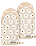 100% Thick Cotton Mini Oven Mitts Silicone Grip Lemon & Birds