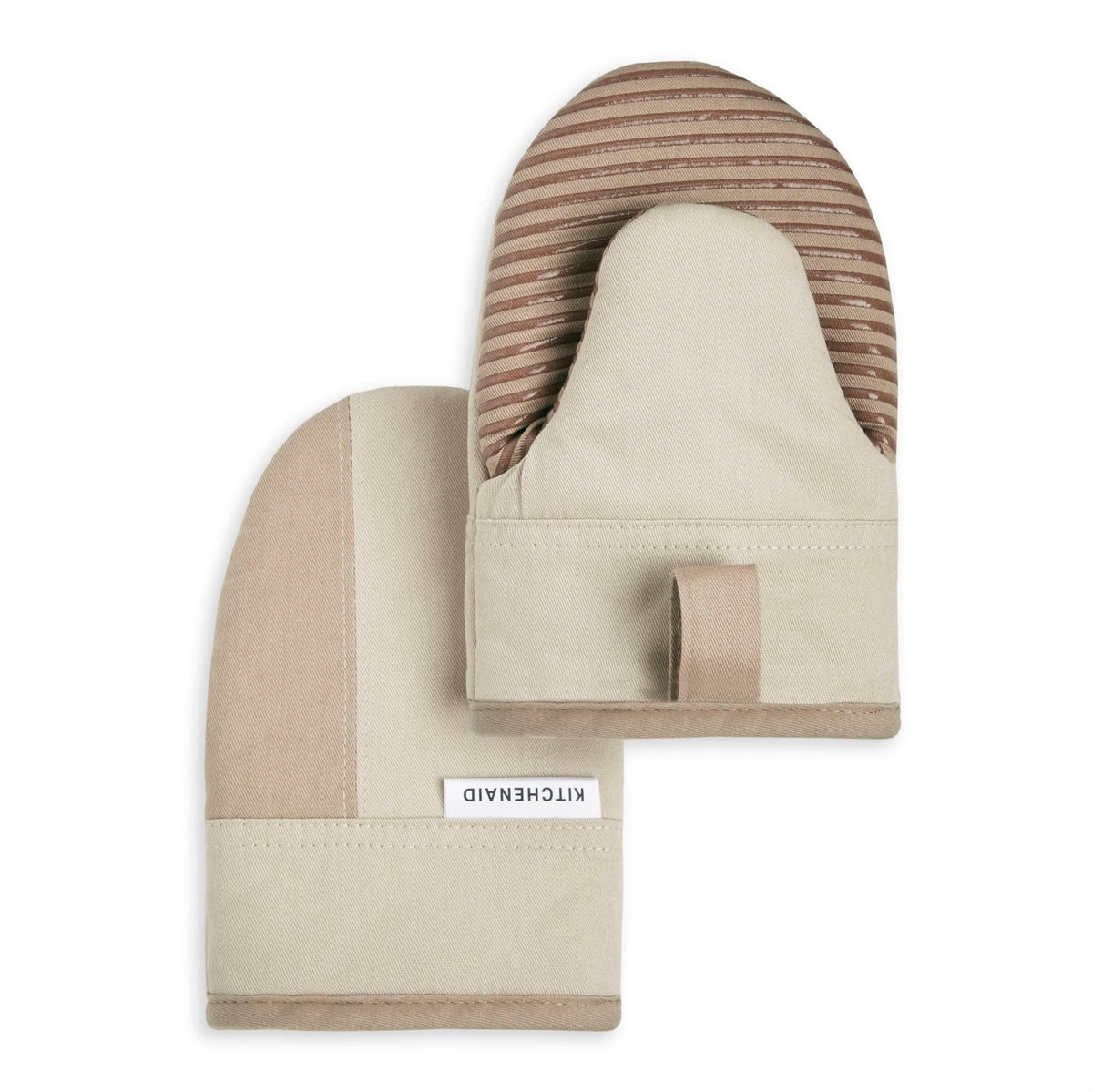 KitchenAid Beacon Two-Tone Non-Slip Mini Oven Mitt Set, Navy/Ink, 5.5"x8", 2 Piece