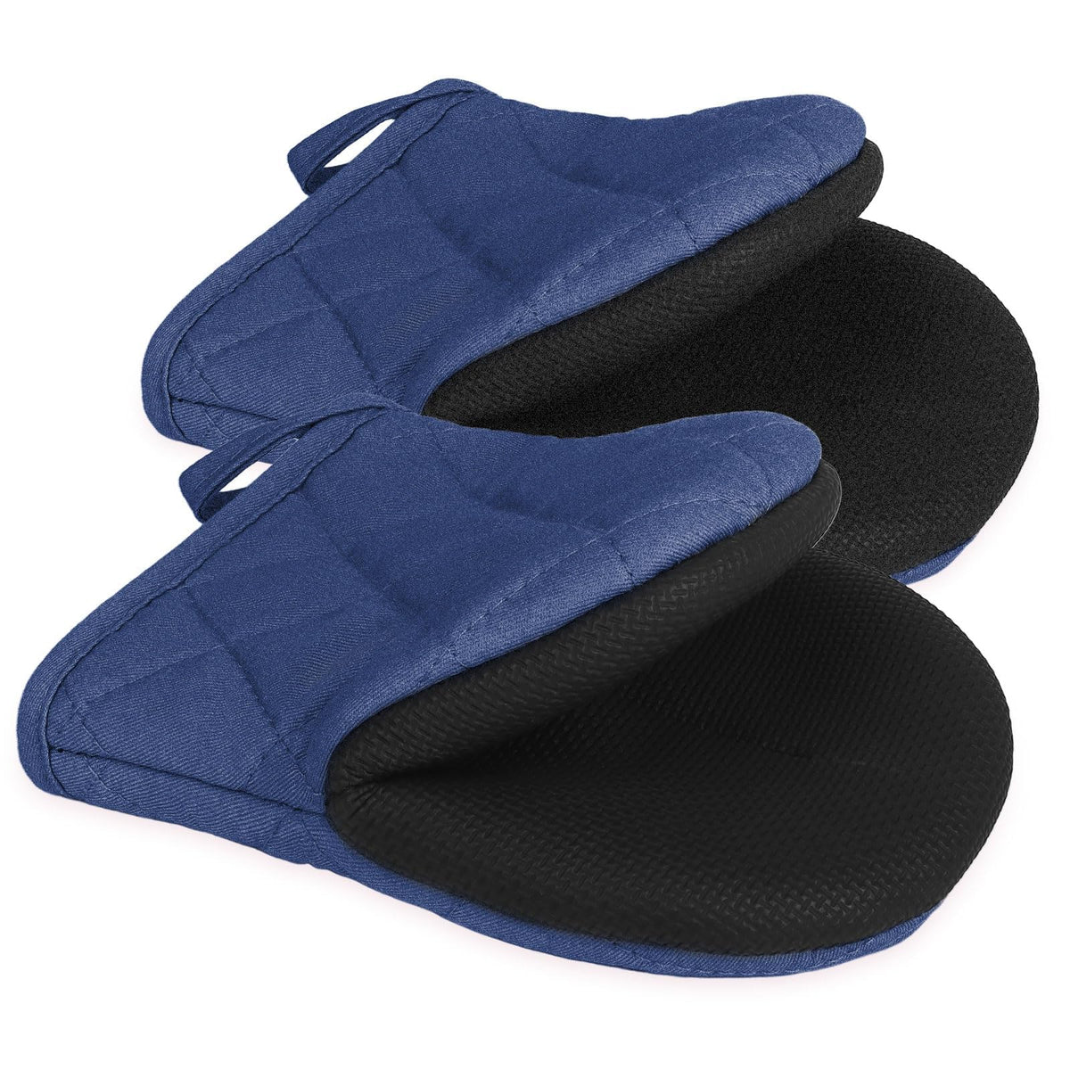 Goldmeet Mini Oven Mitts 2-Pack, 7"x5.5", 500°F Silicone Grip, Gray