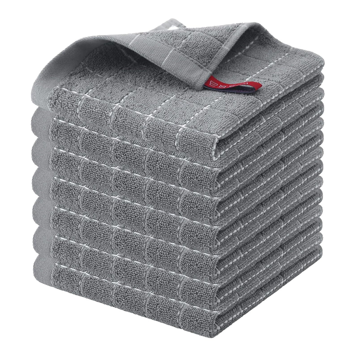 Homaxy 100% Cotton Terry Kitchen Towels, 2 Pack, Black