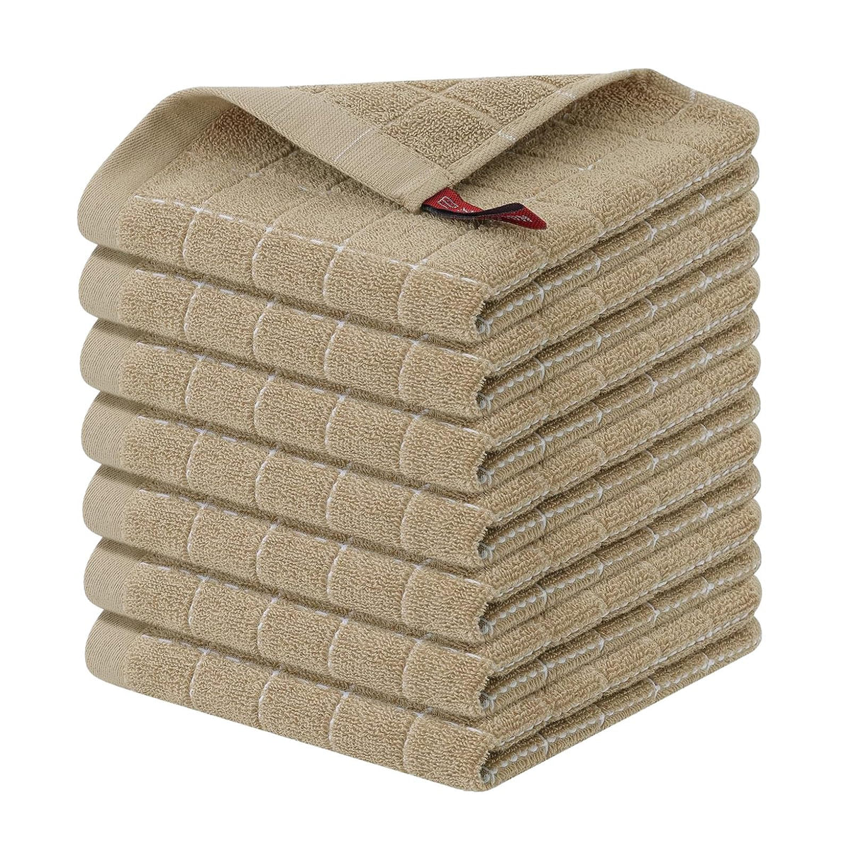 Homaxy 100% Cotton Terry Kitchen Towels, 2 Pack, Black