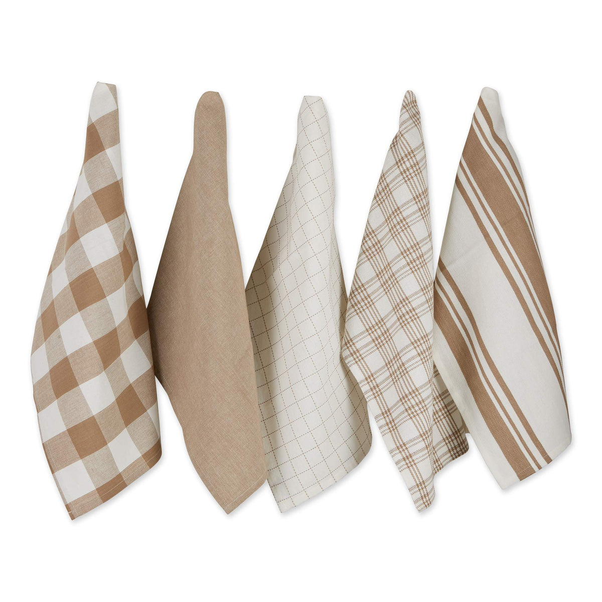 DII Basic Kitchen Large Cotton Dishtowel Set of 5, 18x28, Gray