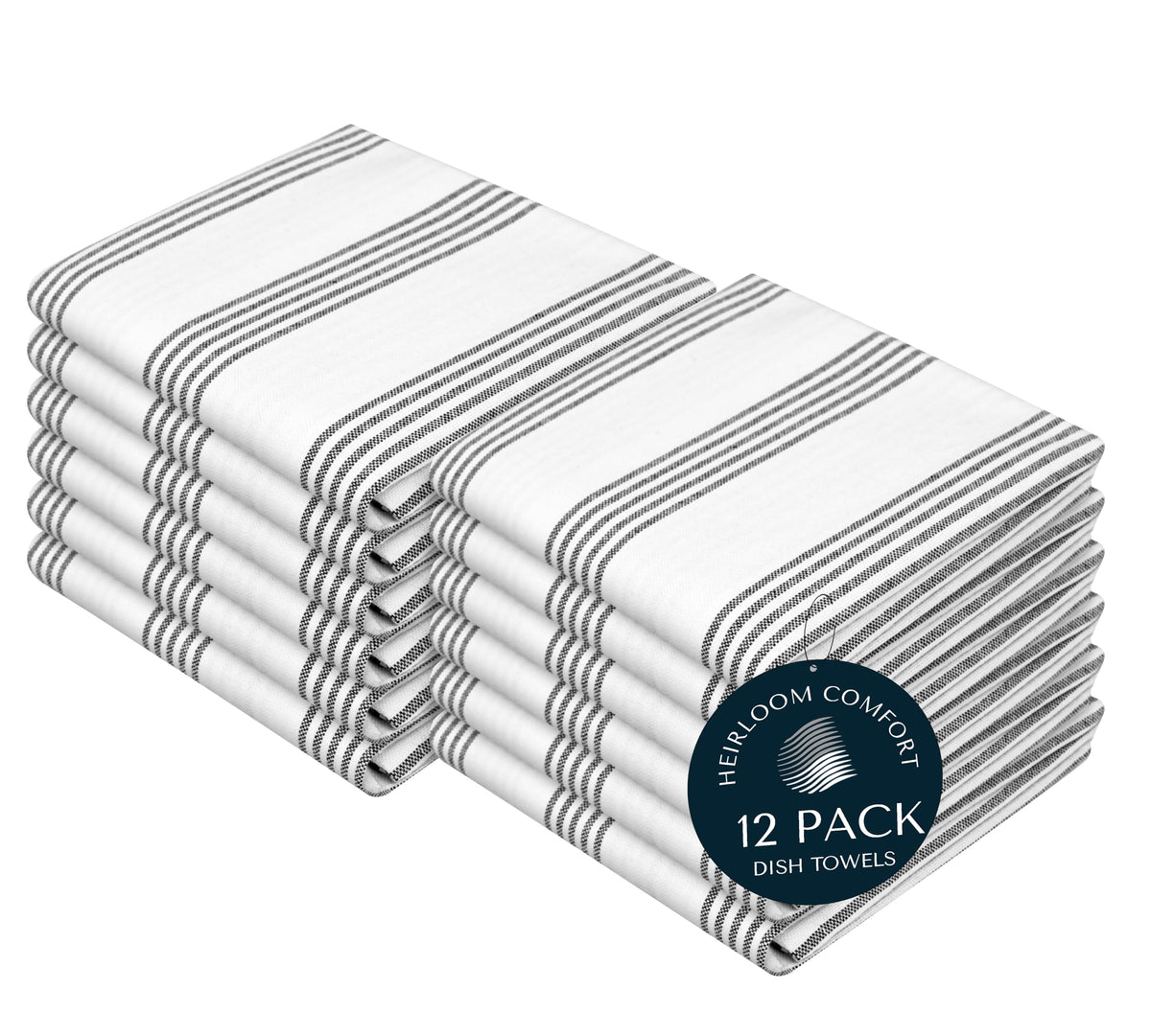 Rust Stripe Dish Towels, 5 Pack, 100% Cotton, Super Absorbent and Quick Dry, Multi Pin Striped Kitchen Towel Set, Durable Wash Cloths for Kitchen Use, Cleaning & Drying Dishes