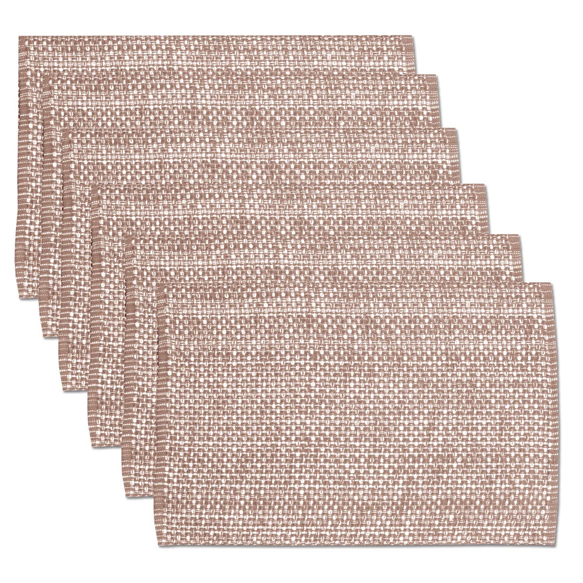 Sweet Home Collection 100% Cotton Placemats for Dining Room Rectangle Two Tone Woven Fabric 13" x 19" Soft Durable Table Mat Set, Set of 4, Rust