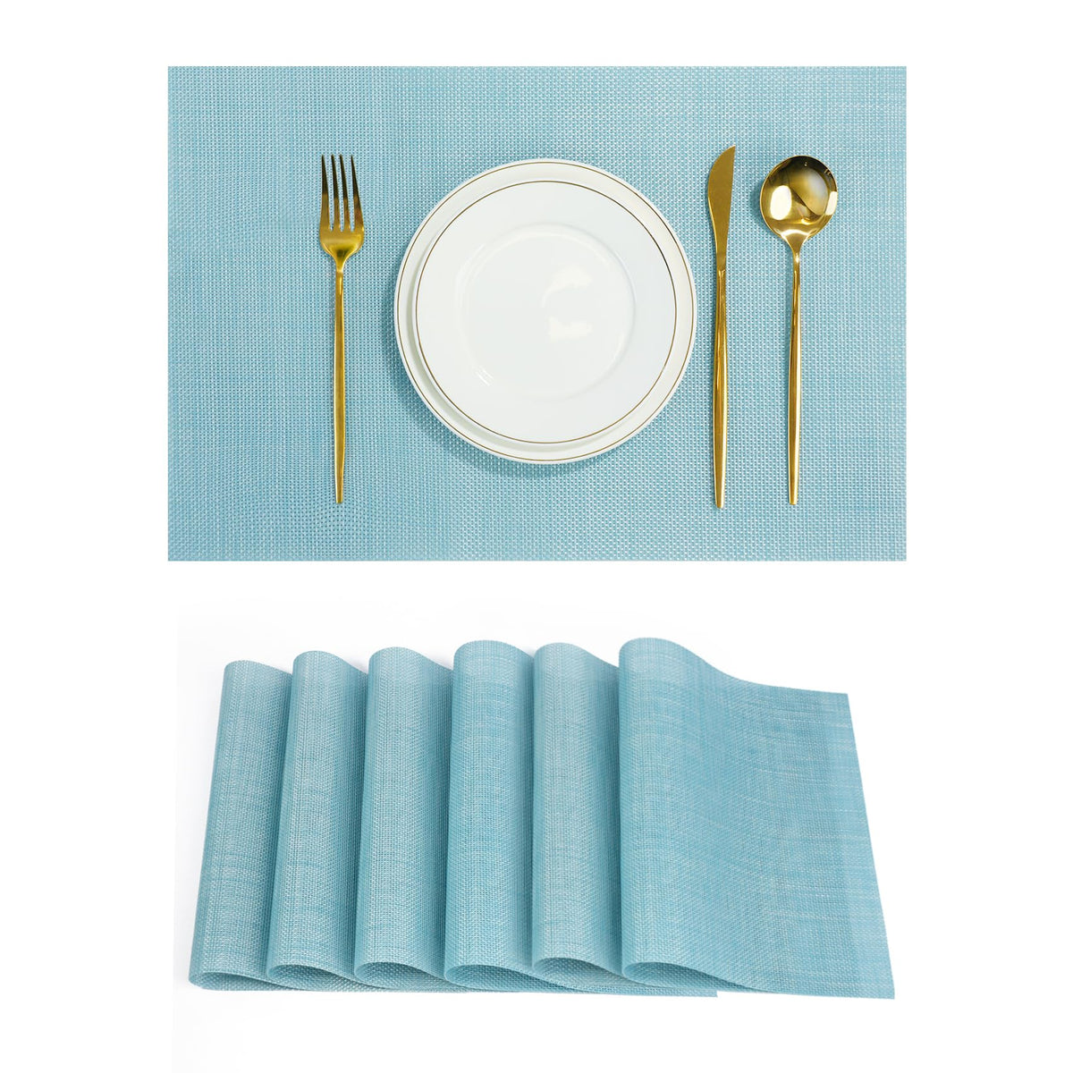 Placemats Set of 8，Non-Slip PVC Weave Table Mats Easy to Clean，Heat Resistant Place Mats for Kitchen Dining Table Decoration Indoor Outdoor，Beige