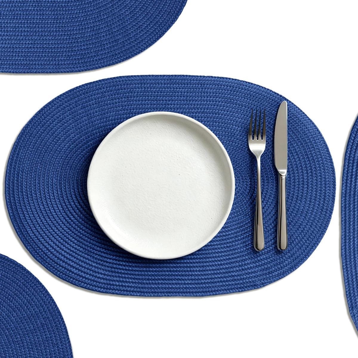 AHHFSMEI Placemats Set of 8 for Dining Table Washable Woven Non-Slip 18x12 inches Placemat Heat-Resistant Durable Table Mats for Dining Table Easy to Clean (Yellow, 8)