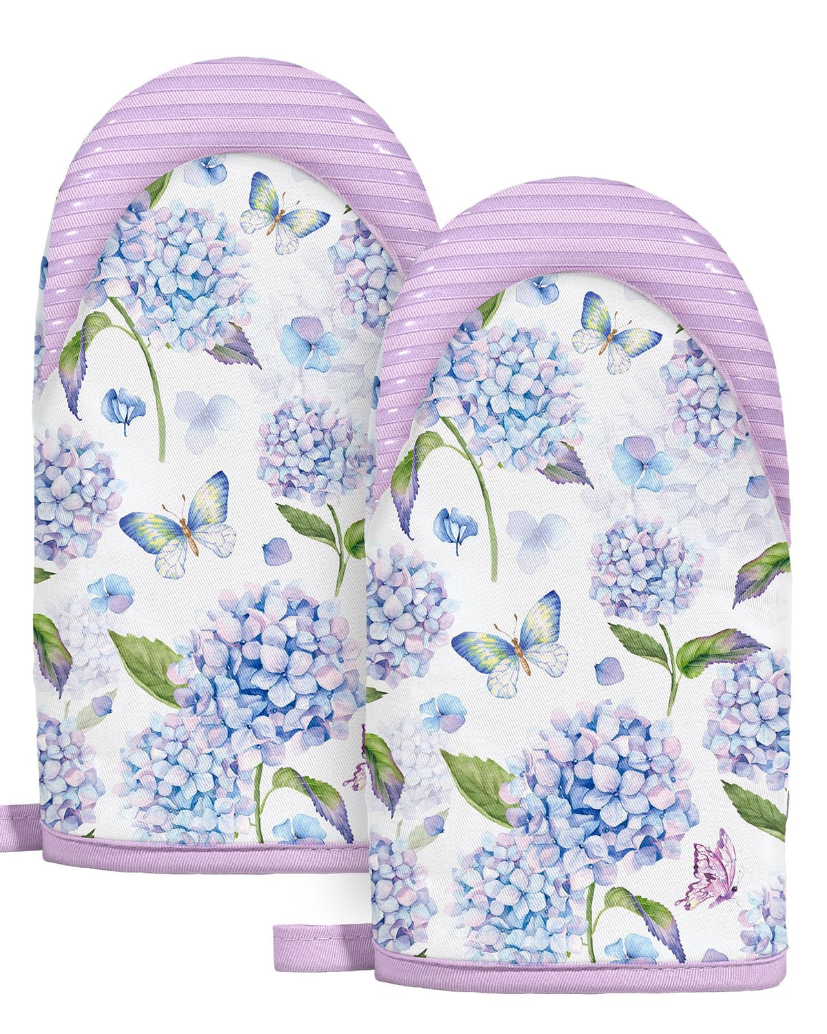 Slohif Vintage Floral Mini Oven Mitts Set – Beige Extended Short Heat Resistant Kitchen Gloves for Women, 100% Cotton Oven Mitts with Silicone Grips, Non-Slip and Thick Durable for Cooking & Baking