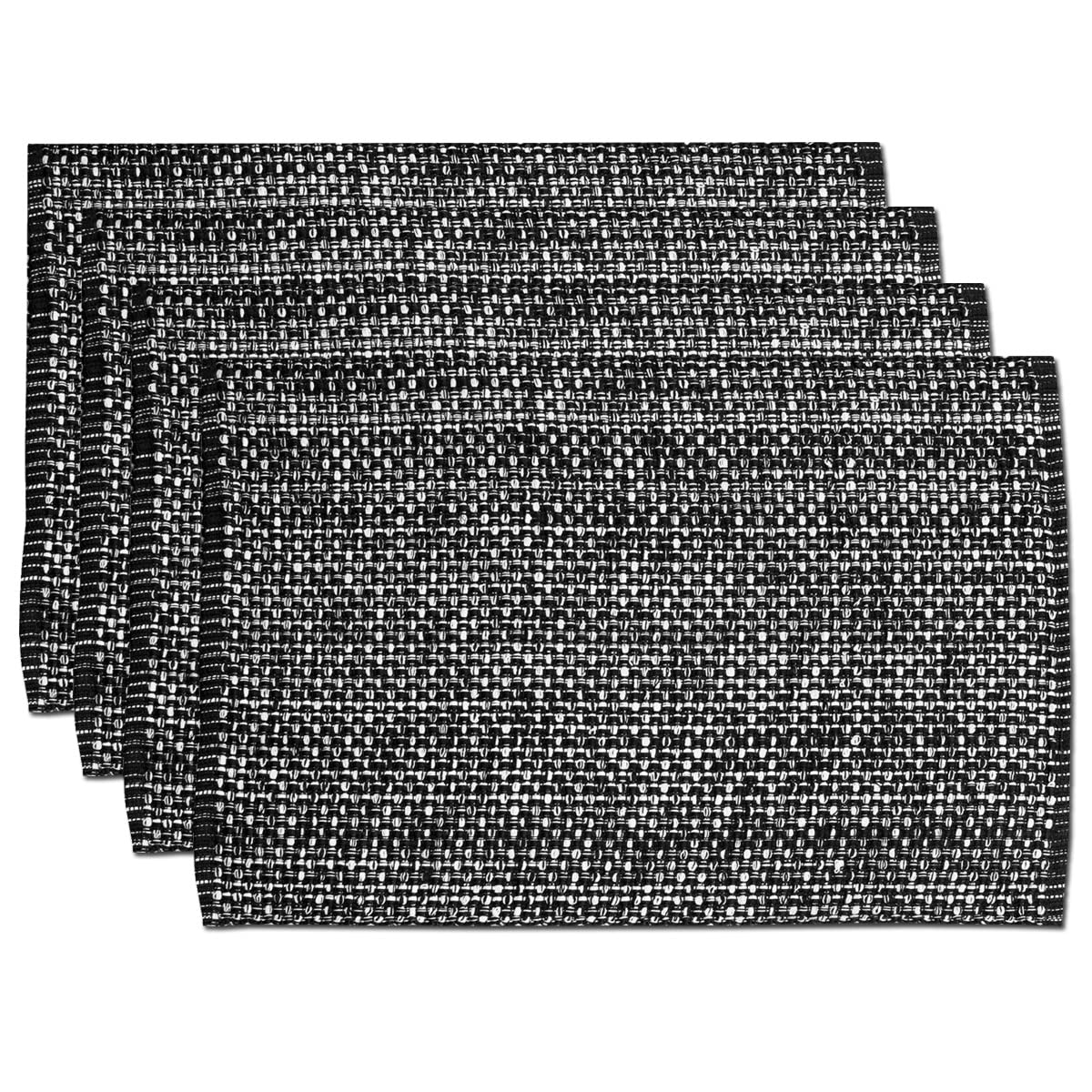 Sweet Home Collection 100% Cotton Placemats for Dining Room Rectangle Two Tone Woven Fabric 13" x 19" Soft Durable Table Mat Set, Set of 4, Rust
