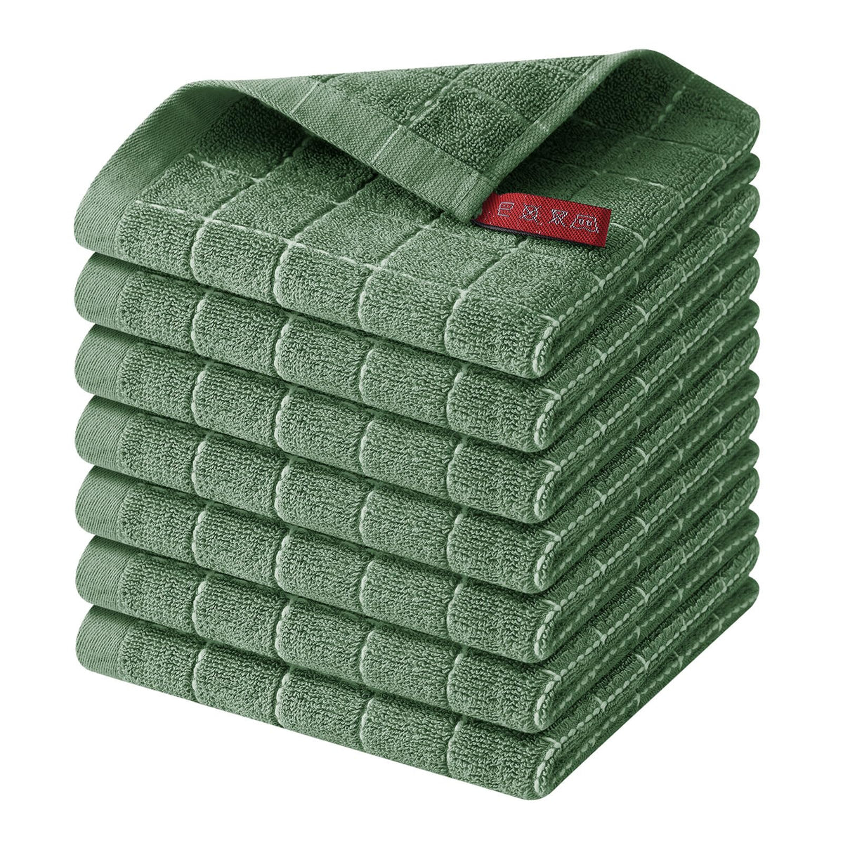 Homaxy 100% Cotton Terry Kitchen Towels, 2 Pack, Black