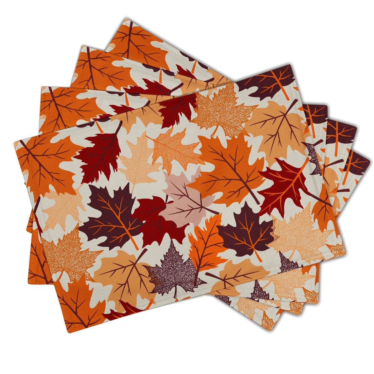 Fall Plaid Placemats Set of 4 Orange Navy Blue Buffalo Plaid Thanksgiving Themed Table Mats Farmhouse Place Mats Washable Linen Placemat for Party Kitchen Dining Decor 12x18 Inch