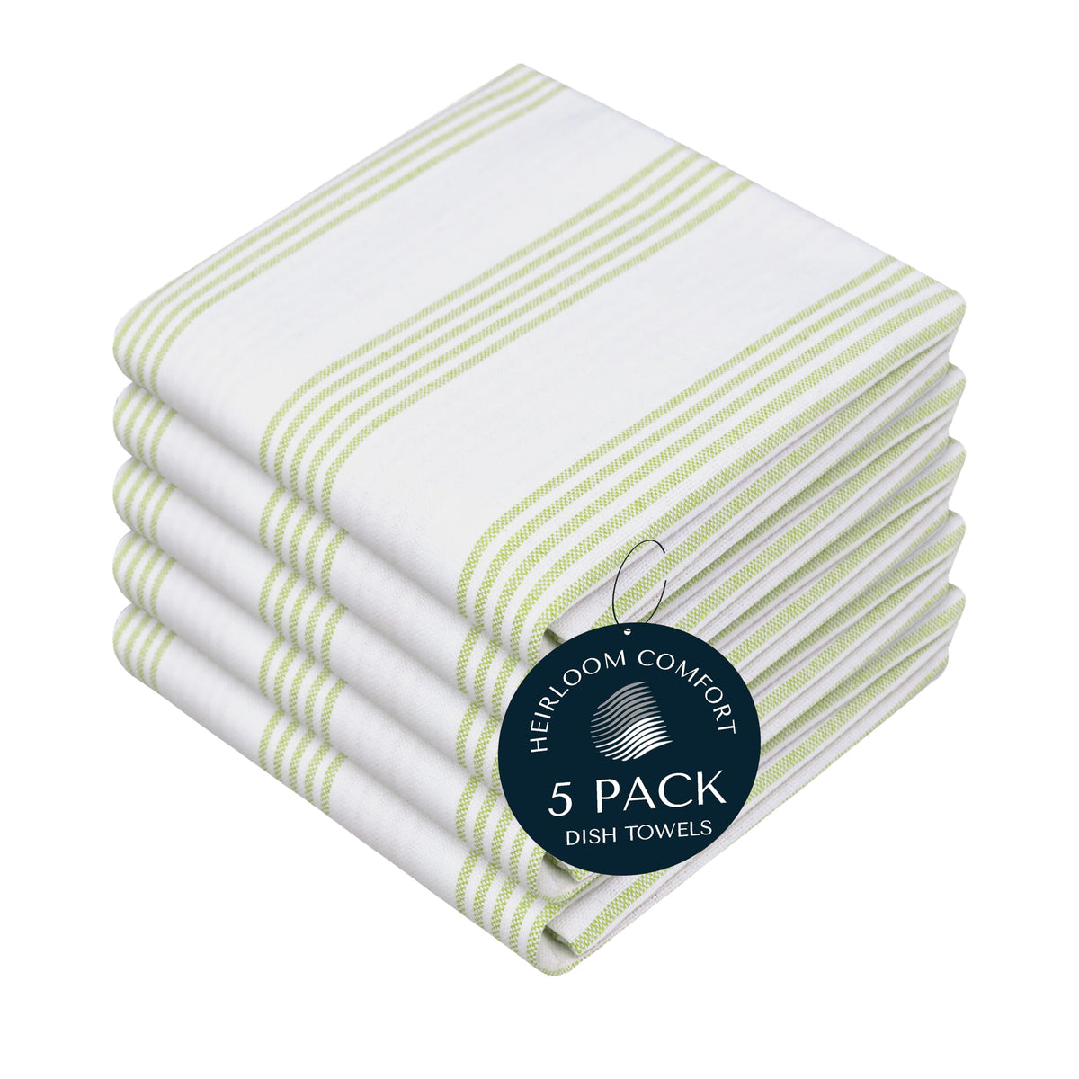 Rust Stripe Dish Towels, 5 Pack, 100% Cotton, Super Absorbent and Quick Dry, Multi Pin Striped Kitchen Towel Set, Durable Wash Cloths for Kitchen Use, Cleaning & Drying Dishes