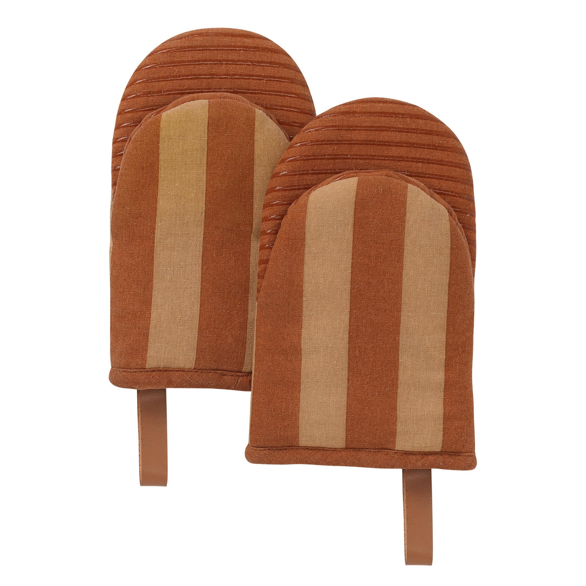 Folkulture Fall Oven Mitts, Heat Resistant,Caramel Brown Set of 2(5.75"x9")
