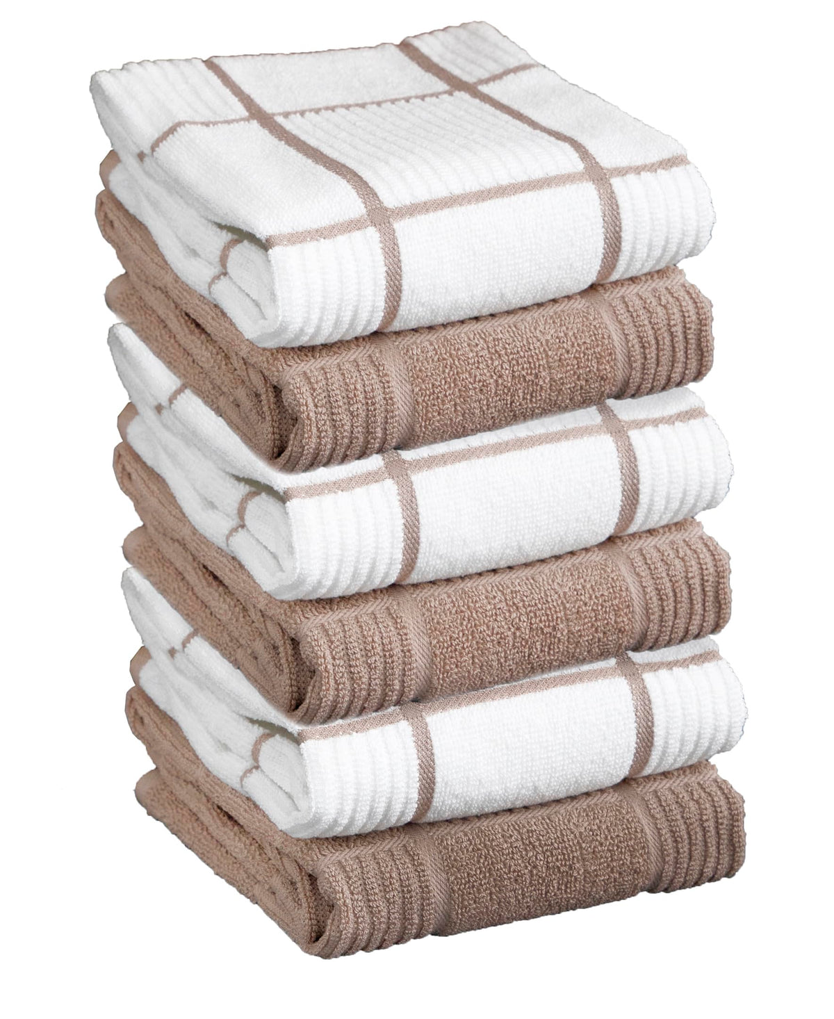 T-fal Solid & Checked Parquet Kitchen Towels: Highly Absorbent, Super Soft Long Lasting - 100% Cotton, 16"x26" Dish Towels for Cleaning & Drying Dishes, Pans, Glassware, or Countertops, (2-Pack), Gray
