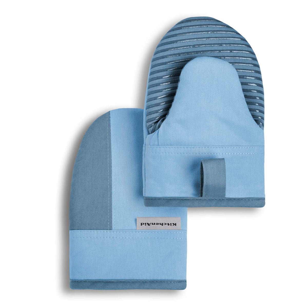 KitchenAid Beacon Two-Tone Non-Slip Mini Oven Mitt Set, Navy/Ink, 5.5"x8", 2 Piece