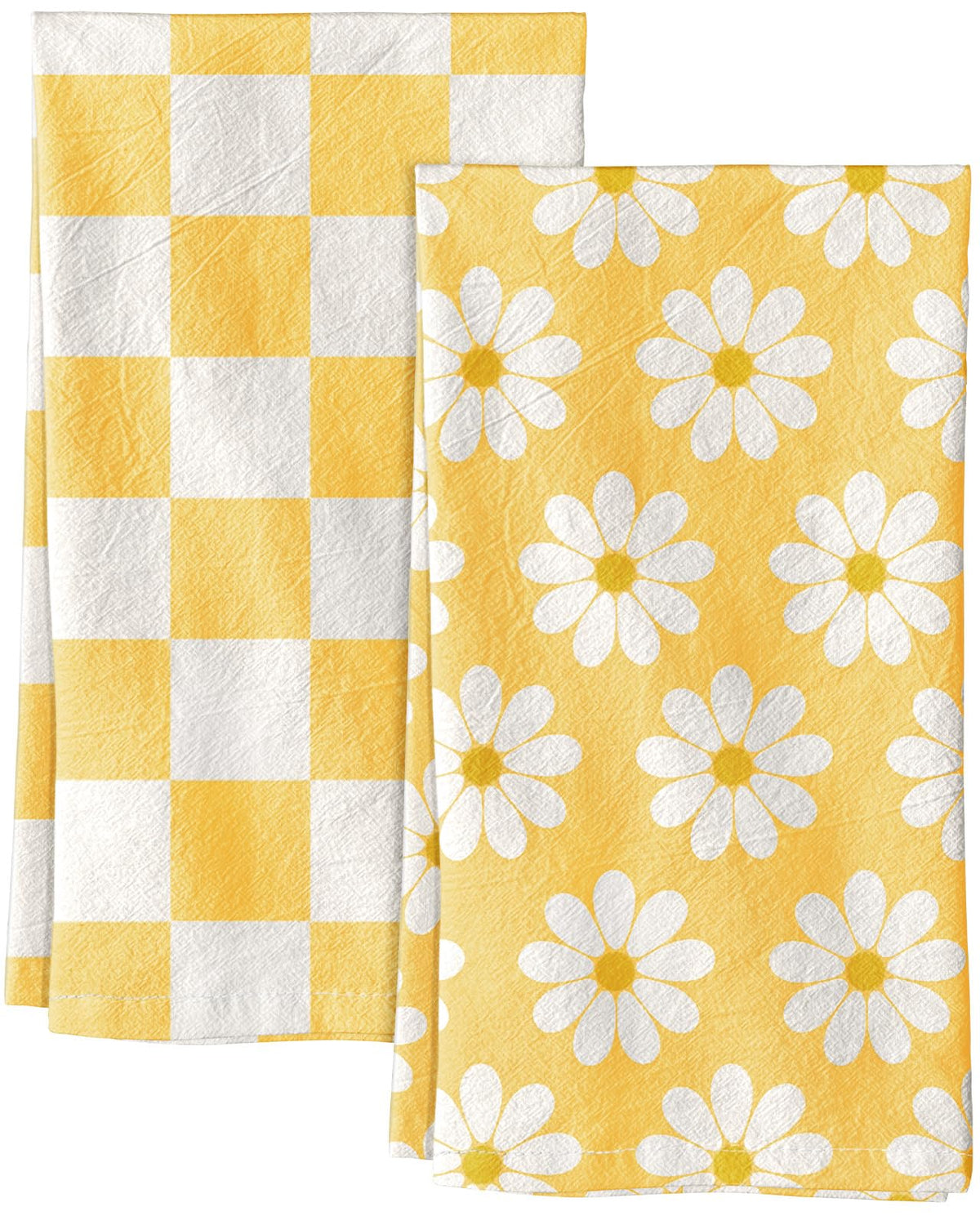 Miss Adola 2 Pack 150GSM Flour Sack Kitchen Towels, Beige Daisy