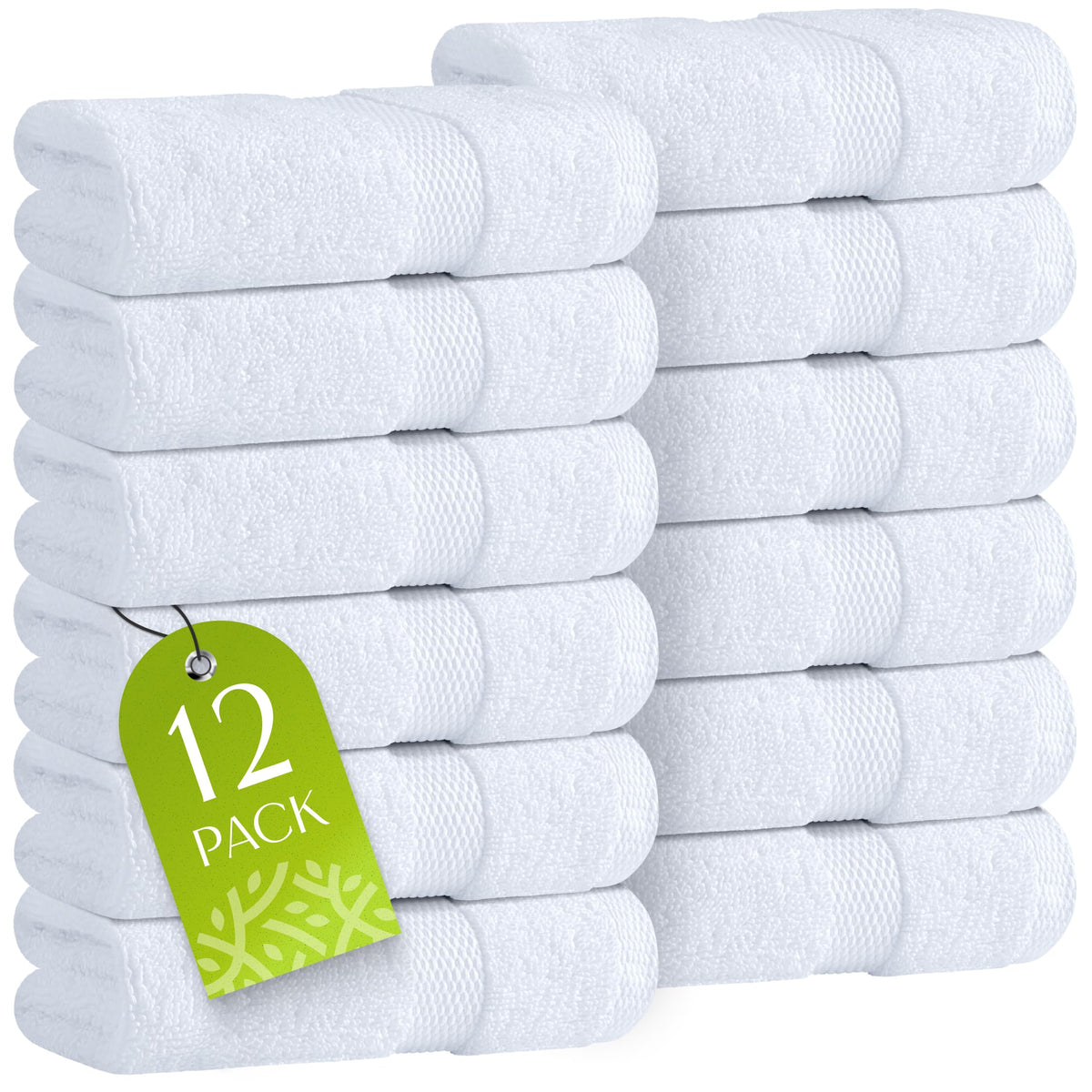 Premium Dish Towels for Kitchen, 8 Pack, 16x26 - 100% Cotton Kitchen Towels with Hanging Loop, Ultra Absorbent and Thick 410 GSM, Multicolor