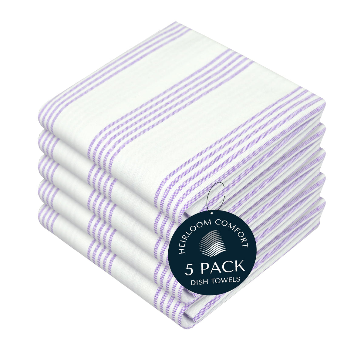 Rust Stripe Dish Towels, 5 Pack, 100% Cotton, Super Absorbent and Quick Dry, Multi Pin Striped Kitchen Towel Set, Durable Wash Cloths for Kitchen Use, Cleaning & Drying Dishes