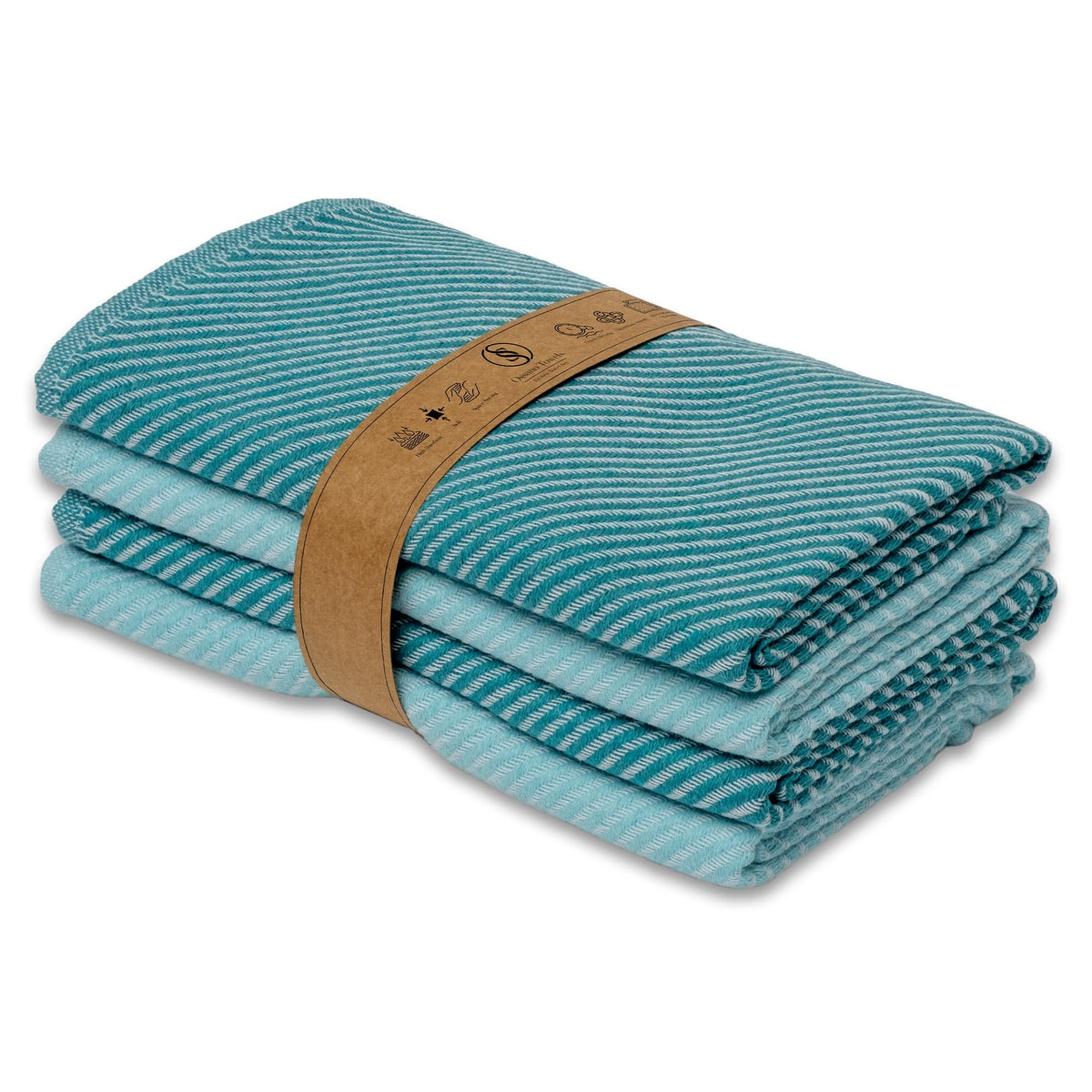 Ossano Kitchen Towels Set - 4 Pack, (20" x 30") - Boho & Decorative - Versatile as, Dish Towels for Drying Dishes, Drying Towels, Flour Sack Towel, Kitchen Cloths, Beige and Ecru