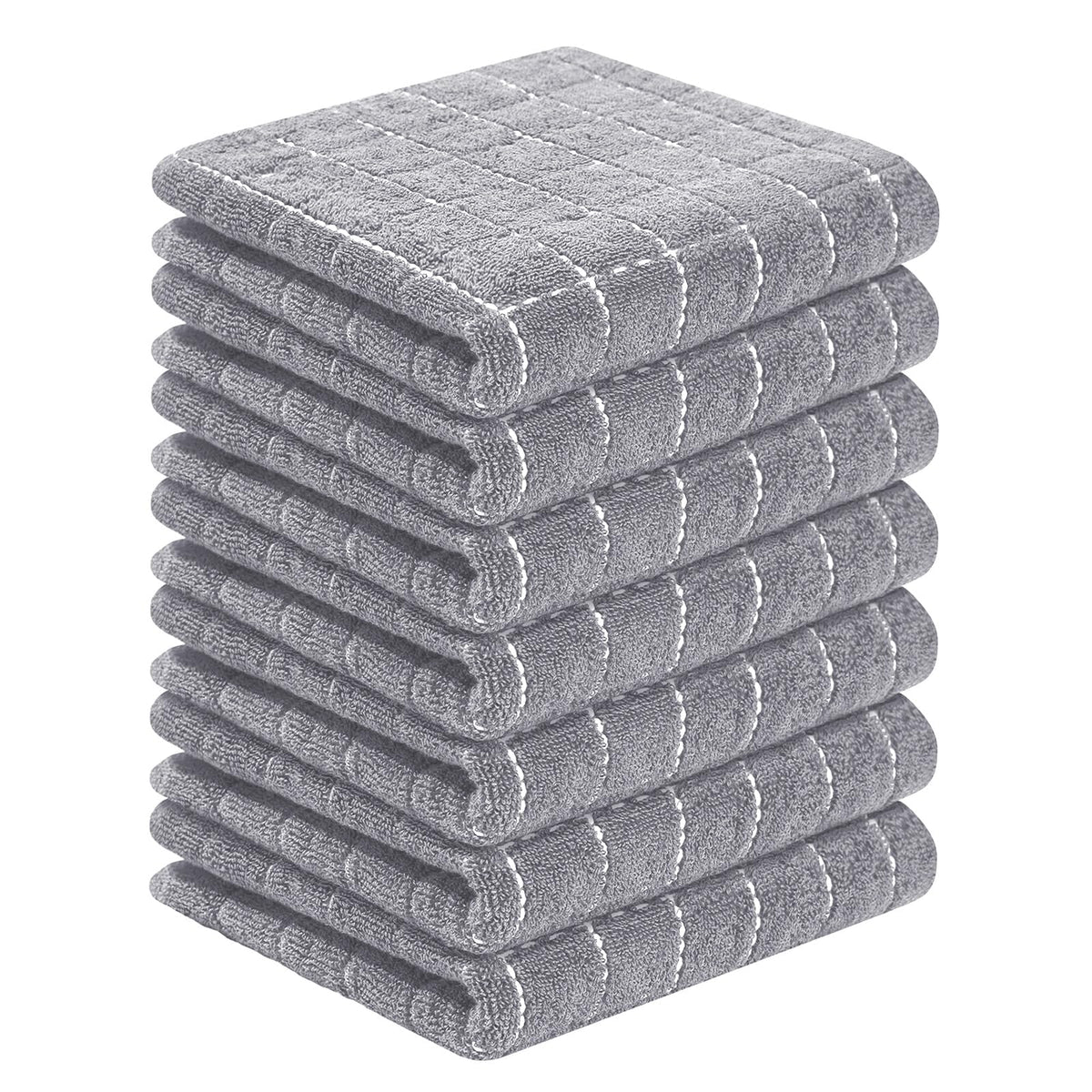 Homaxy 100% Cotton Terry Kitchen Towels, 2 Pack, Black