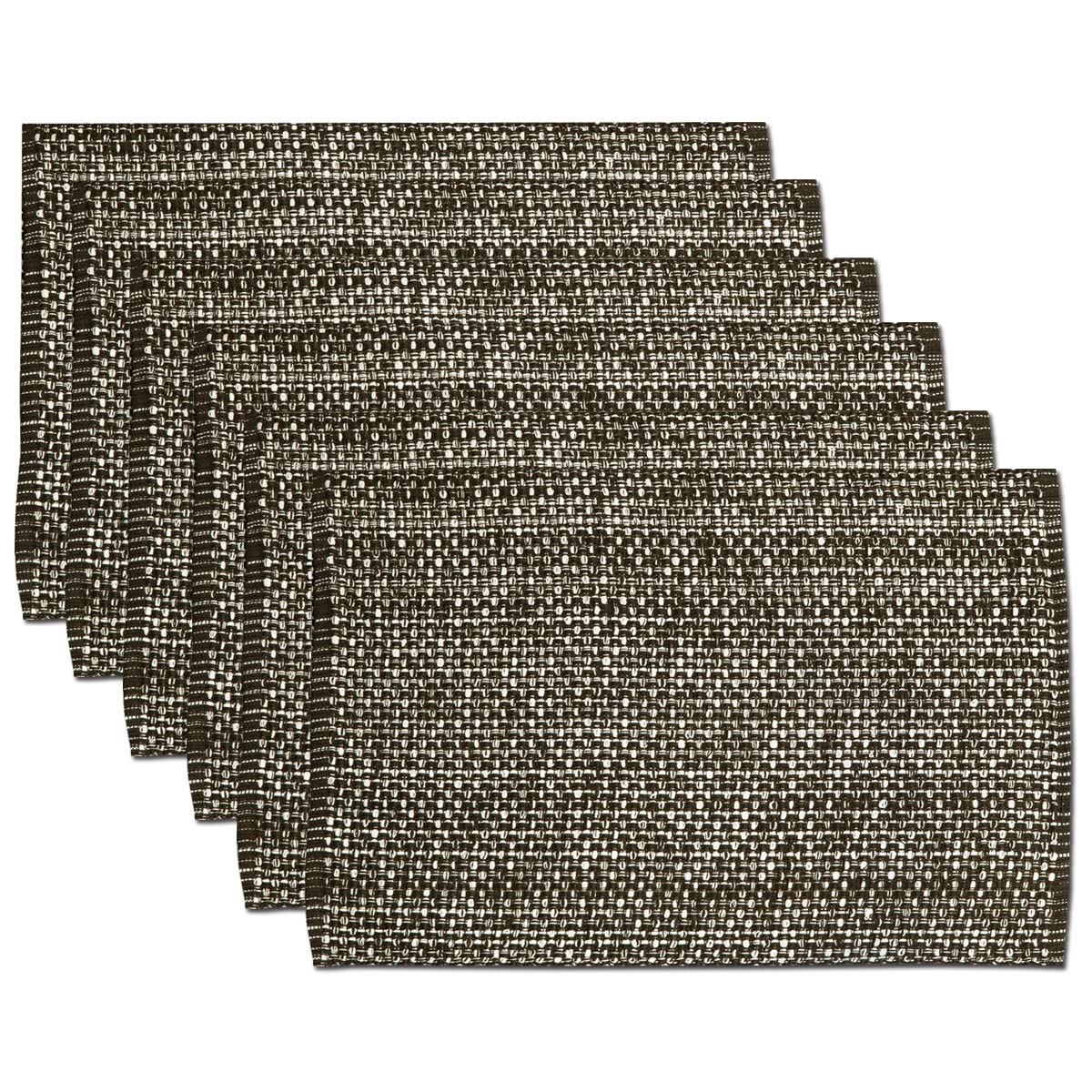 Sweet Home Collection 100% Cotton Placemats for Dining Room Rectangle Two Tone Woven Fabric 13" x 19" Soft Durable Table Mat Set, Set of 4, Rust