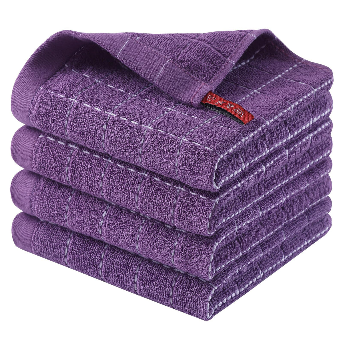 Homaxy 100% Cotton Terry Kitchen Towels, 2 Pack, Black