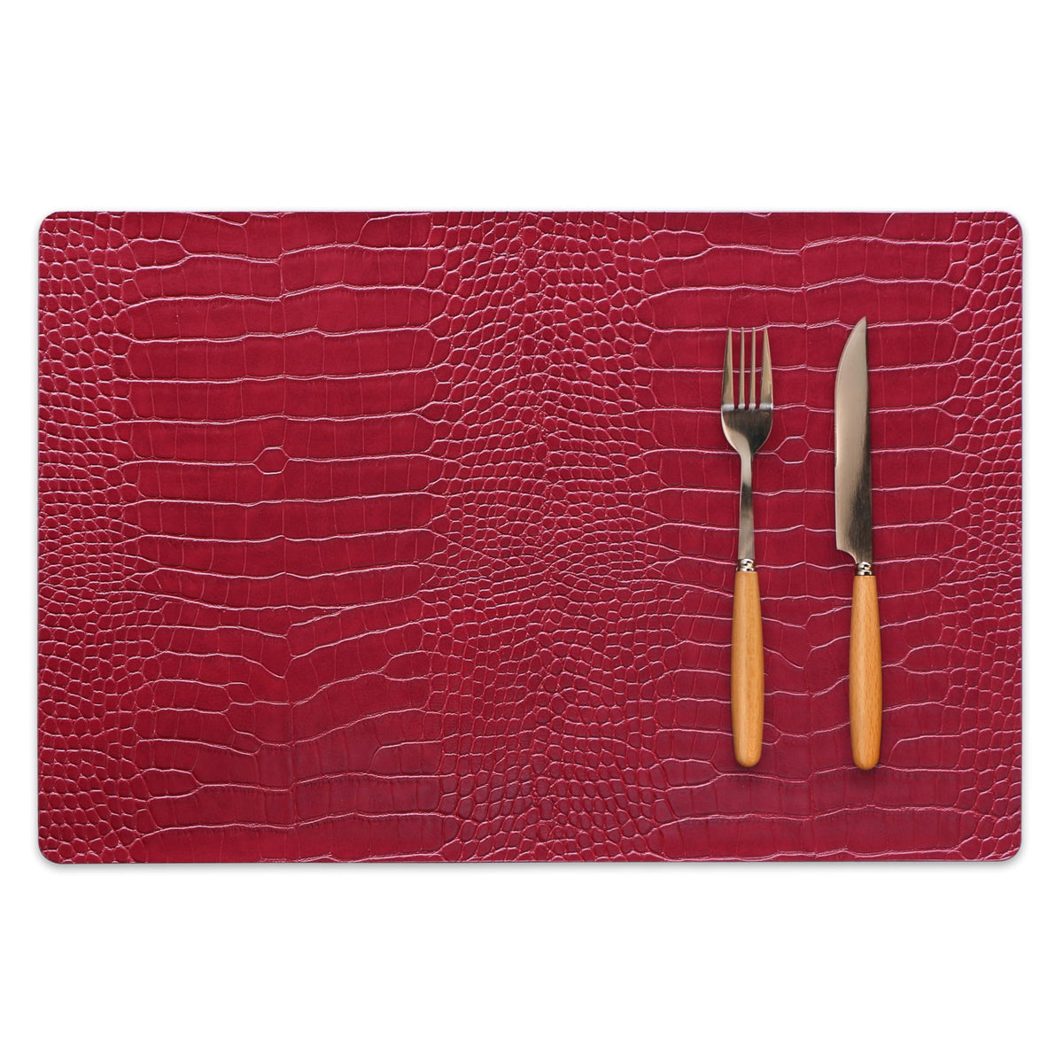 Set of 4 Faux Leather Placemats, PU Table Mats, Waterproof, Stain Resistant, Heat Resistant, Easy to Clean for Kitchen Dining Table,Conference Table
