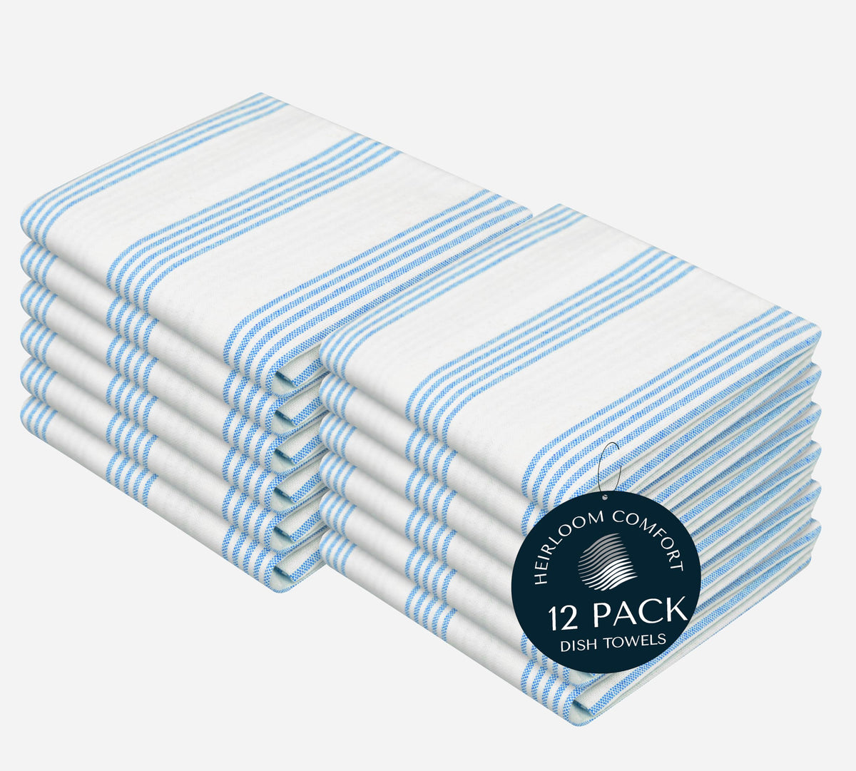 Rust Stripe Dish Towels, 5 Pack, 100% Cotton, Super Absorbent and Quick Dry, Multi Pin Striped Kitchen Towel Set, Durable Wash Cloths for Kitchen Use, Cleaning & Drying Dishes