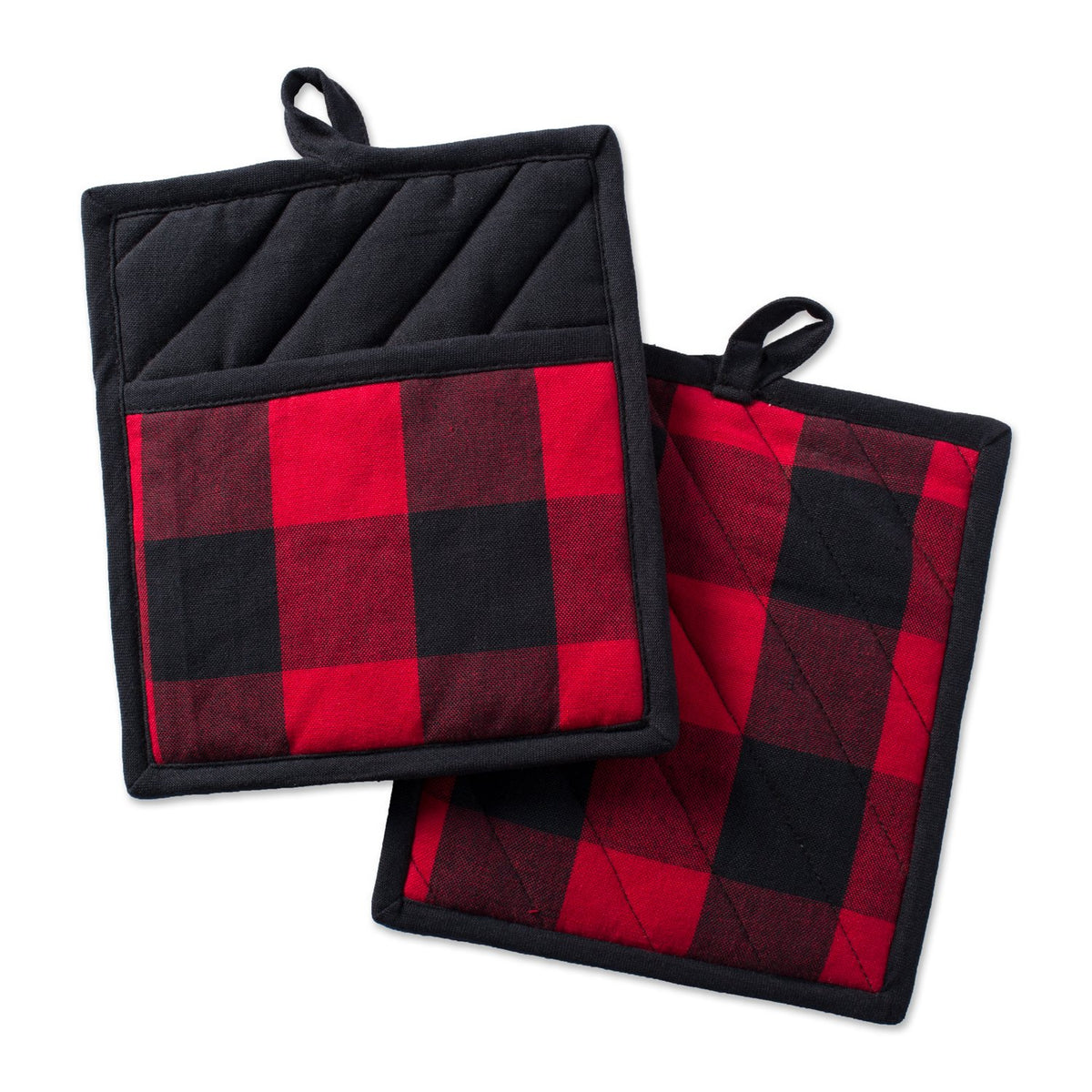 DII Buffalo Check Kitchen Collection, Classic Farmhouse Kitchen Set, Oven Mitt, Black & White, 2 Piece