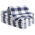 PiccoCasa 100% Cotton Drying Dish Towels Set of 6, Plaid 13x29 Green White