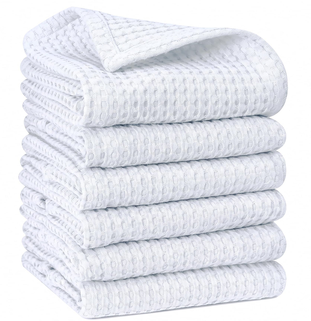 FINGERCRAFT Kitchen Towels 100% Cotton Set of 6 Tea Towel, Toile Blue